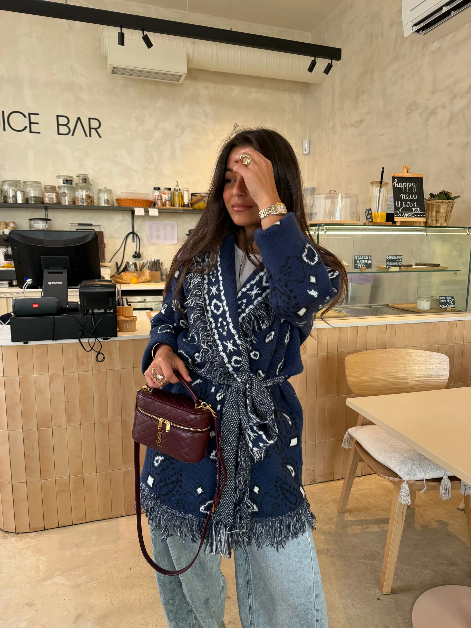 Bandana Long Jacket in Blue - Image 3