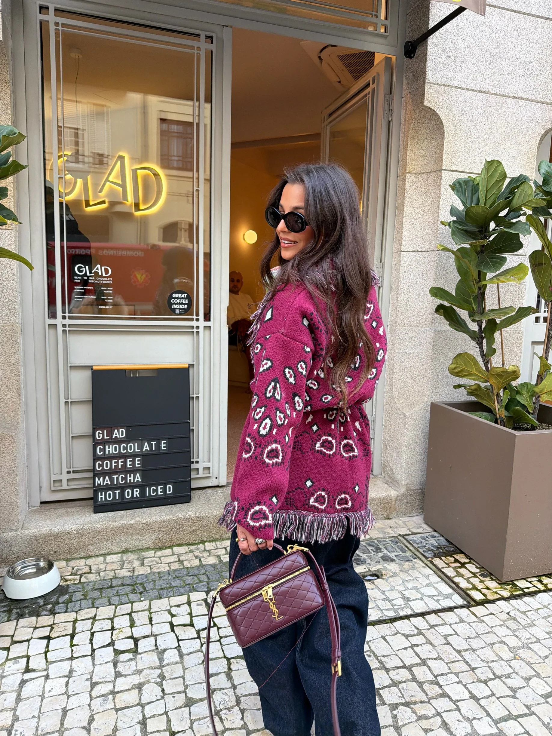 Bandana Long Jacket in Burgundy - Image 3