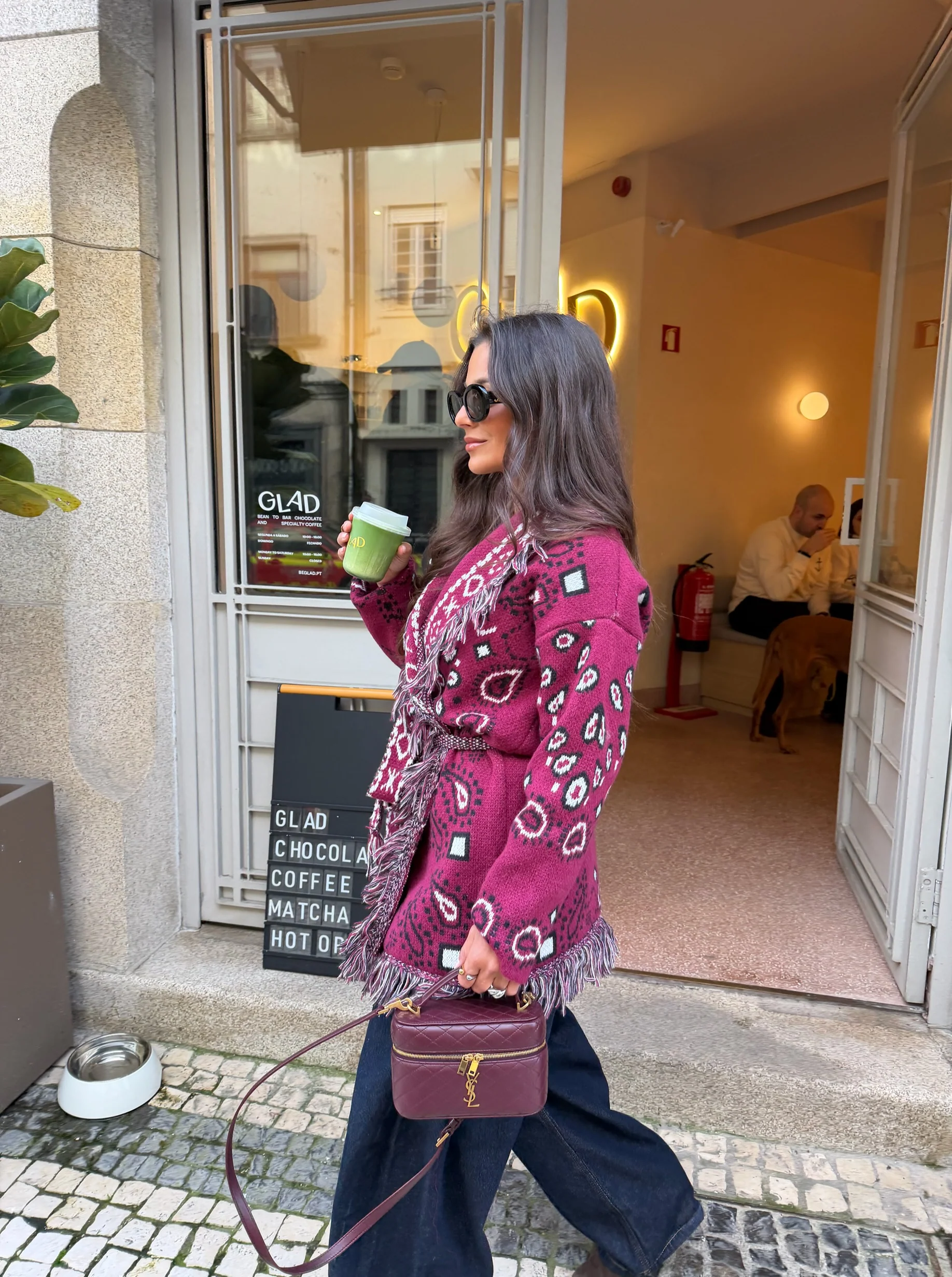 Bandana Long Jacket in Burgundy - Image 7