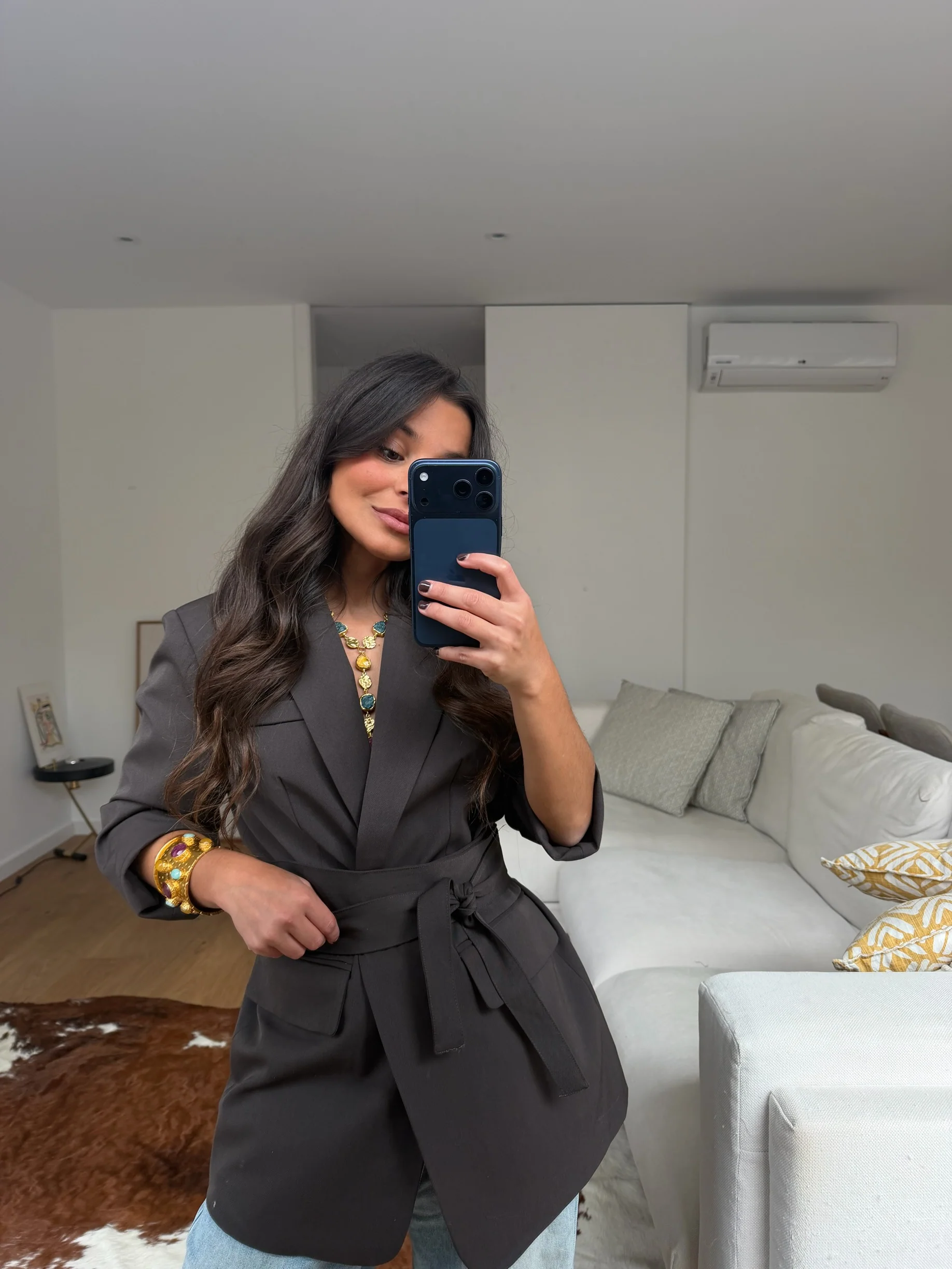 Must-have Belted Blazer in Chocolate - Image 4