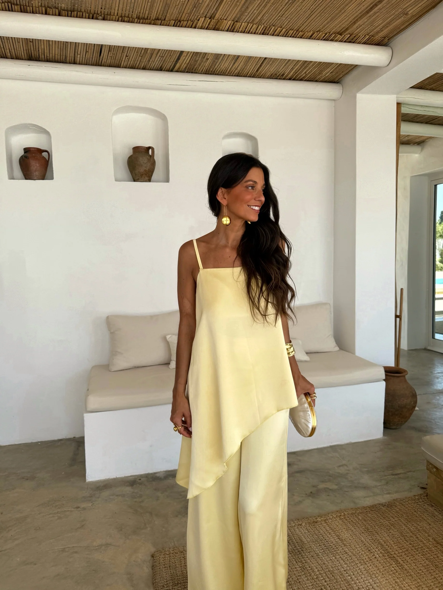 Butter Yellow Satin Set - Image 4
