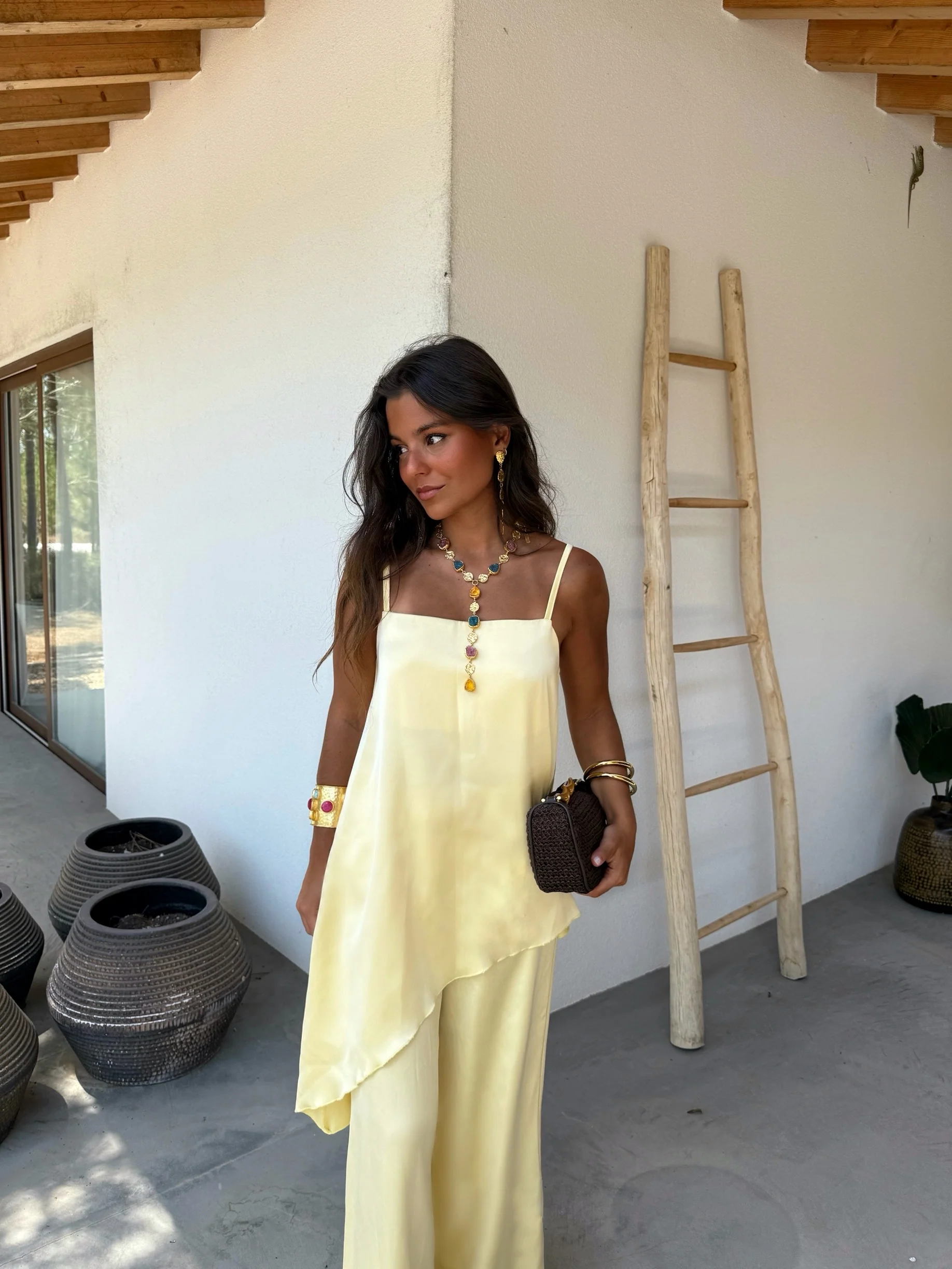 Butter Yellow Satin Set - Image 5