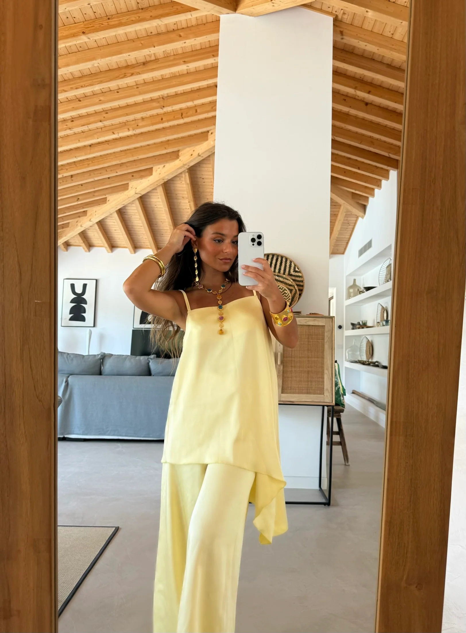Butter Yellow Satin Set - Image 6