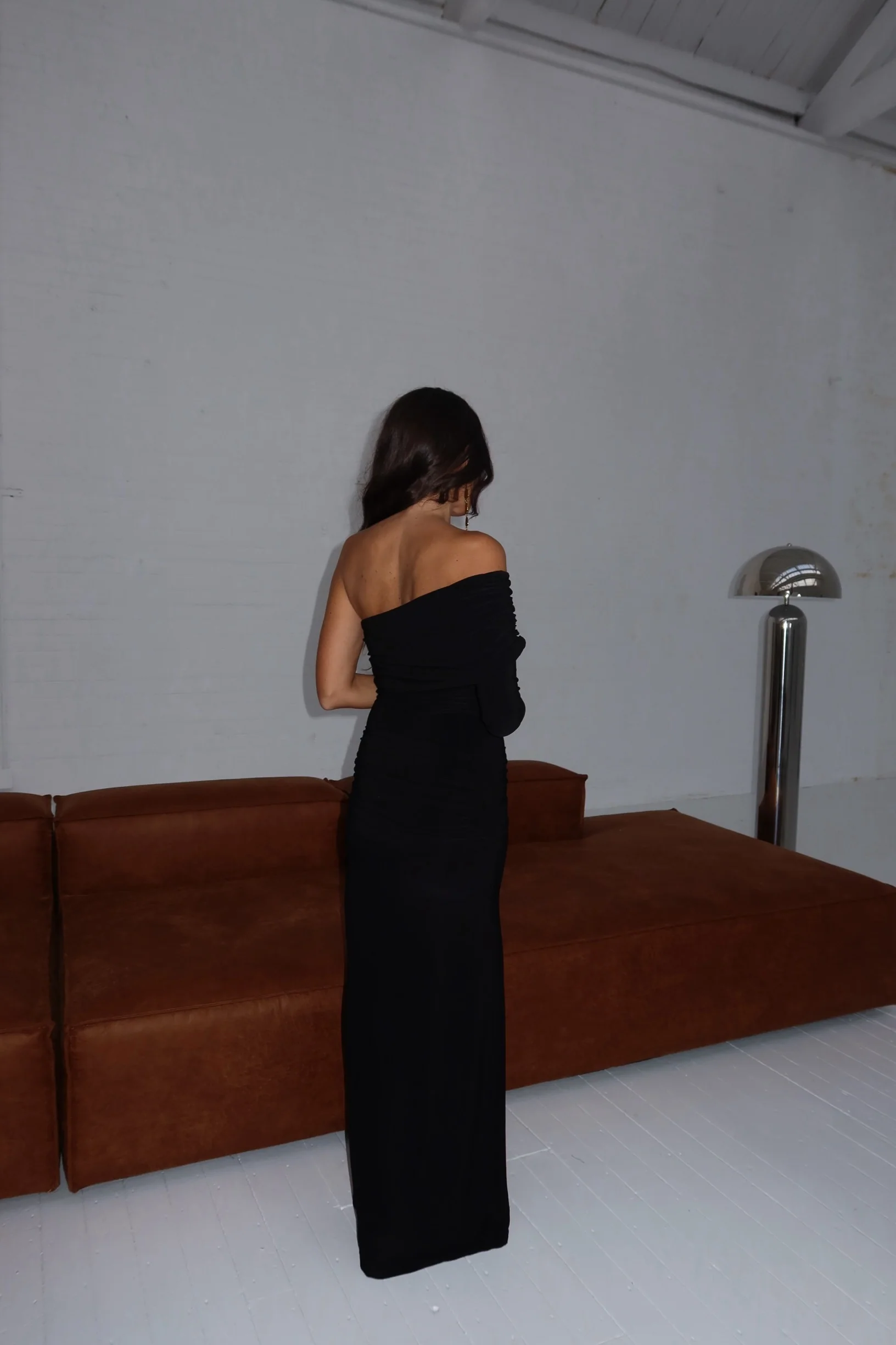 Cammy One Shoulder Dress in Black - Image 3