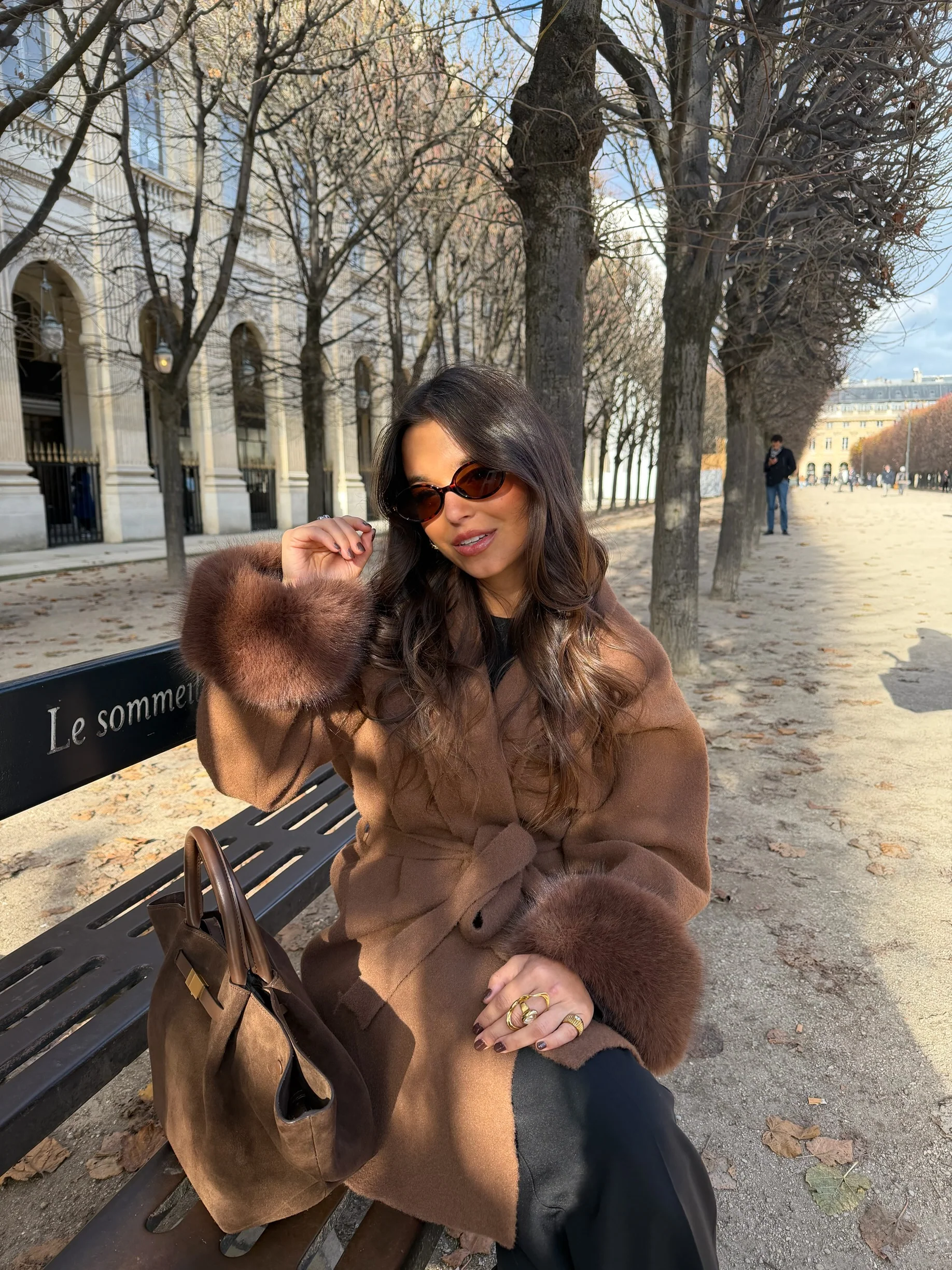 Caramel Coat with Fur - Image 3