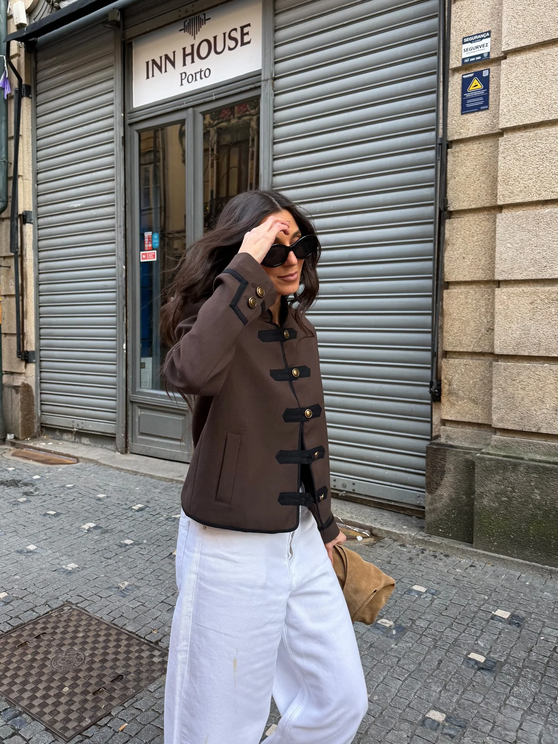 Charlotte Military Jacket in Brown - Image 2