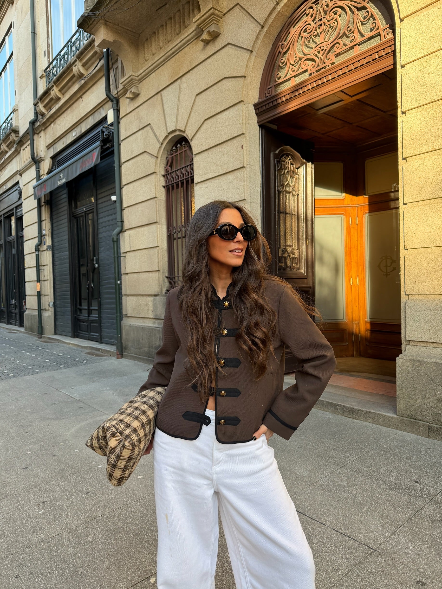 Charlotte Military Jacket in Brown - Image 4