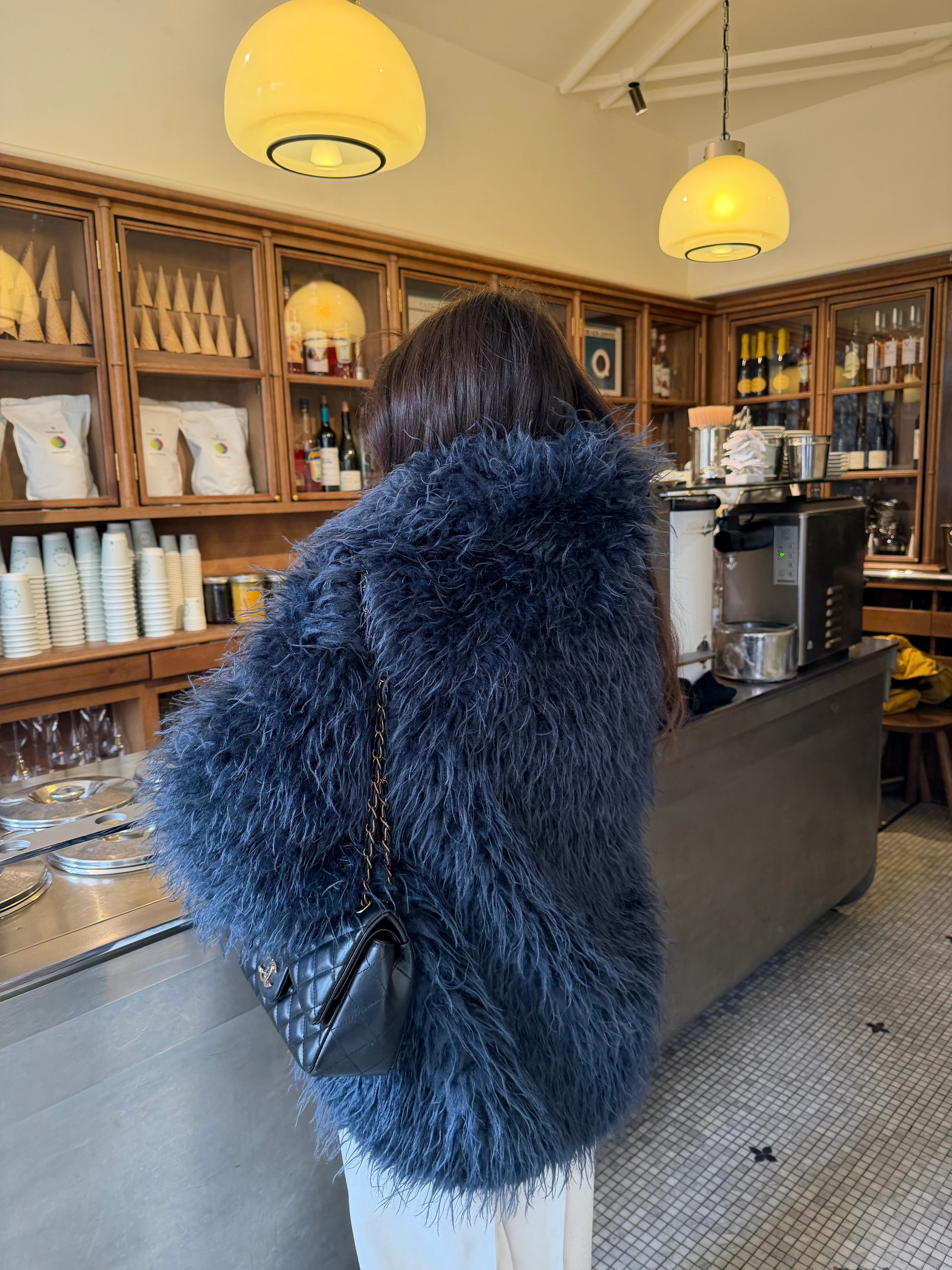 Curly Fur Jacket in Blue - Image 6