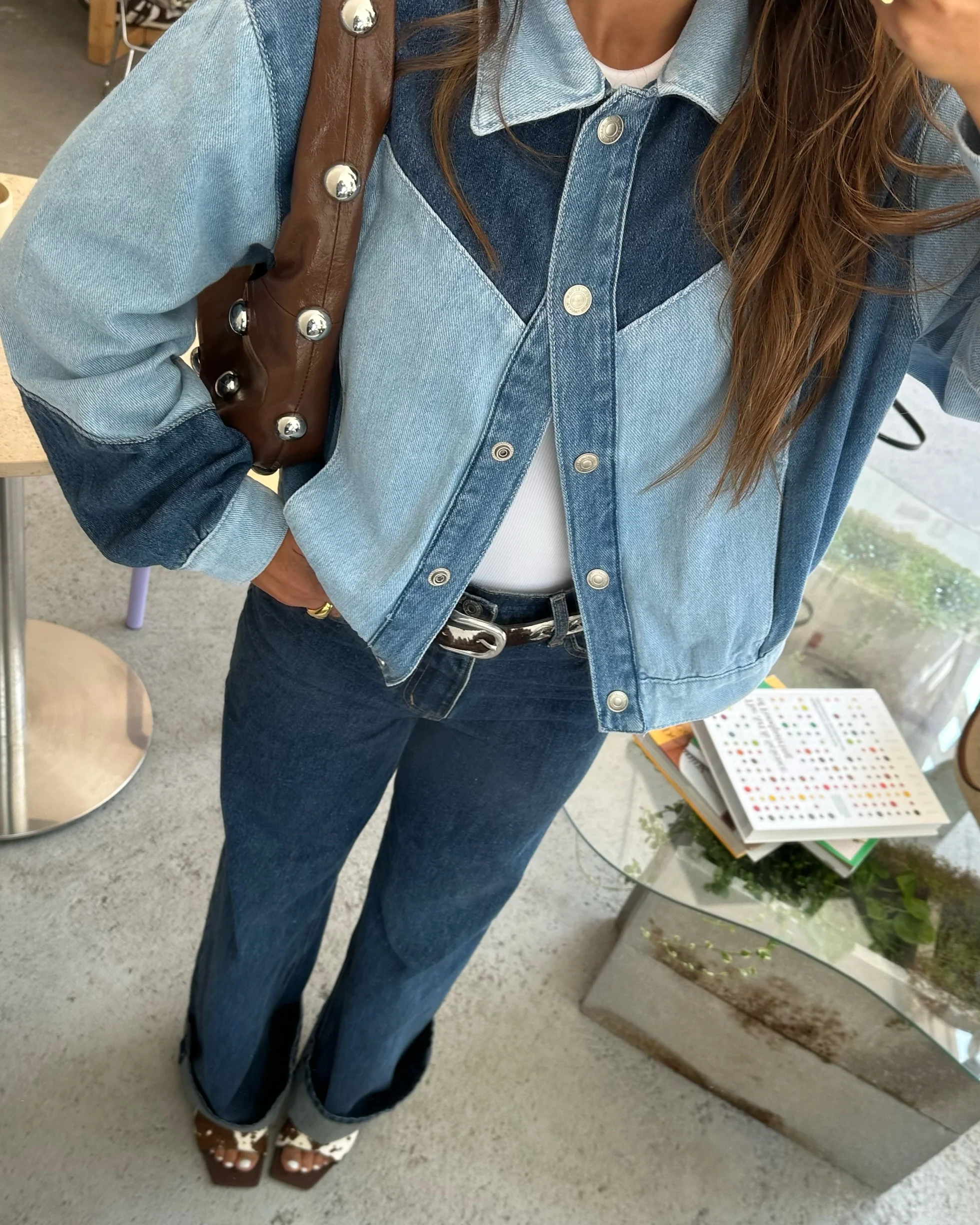 Dark Blue Wide Leg Jeans - Image 7