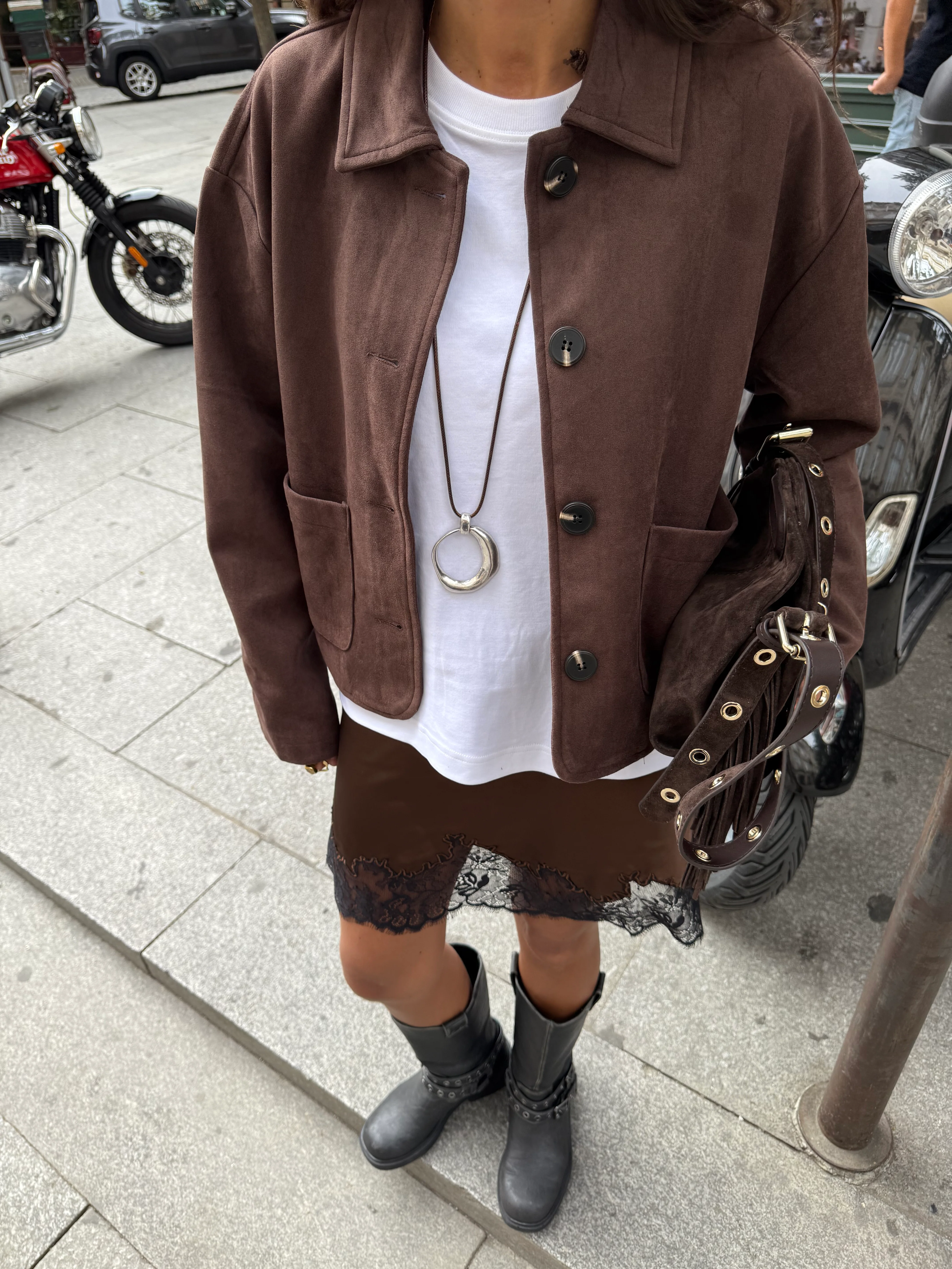 Dark Chocolate Suede Jacket - Image 5
