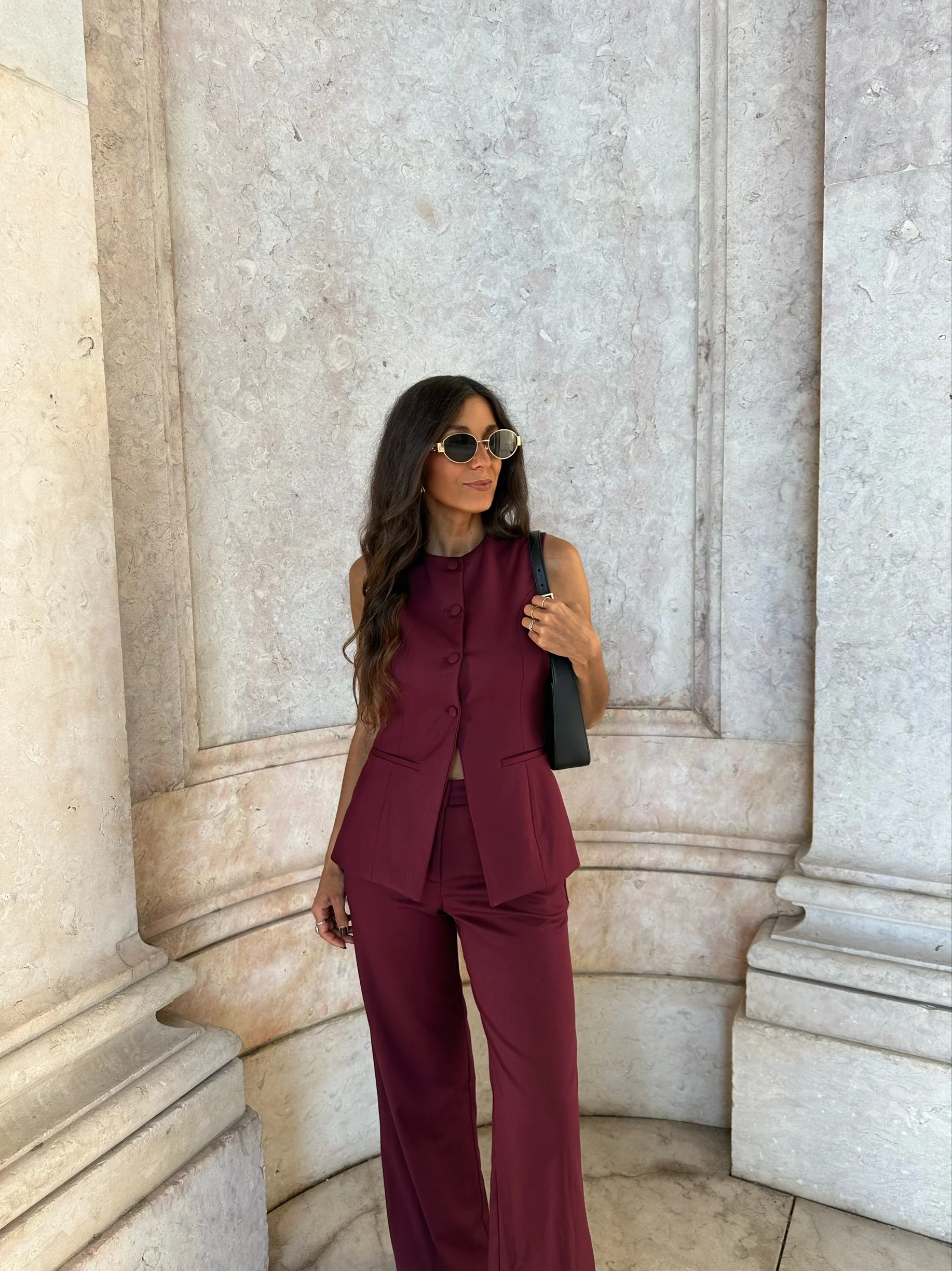 Eva Pants in Burgundy - Image 3