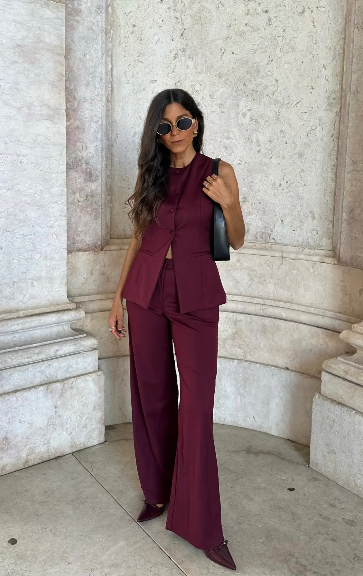 Eva Vest in Burgundy - Image 3