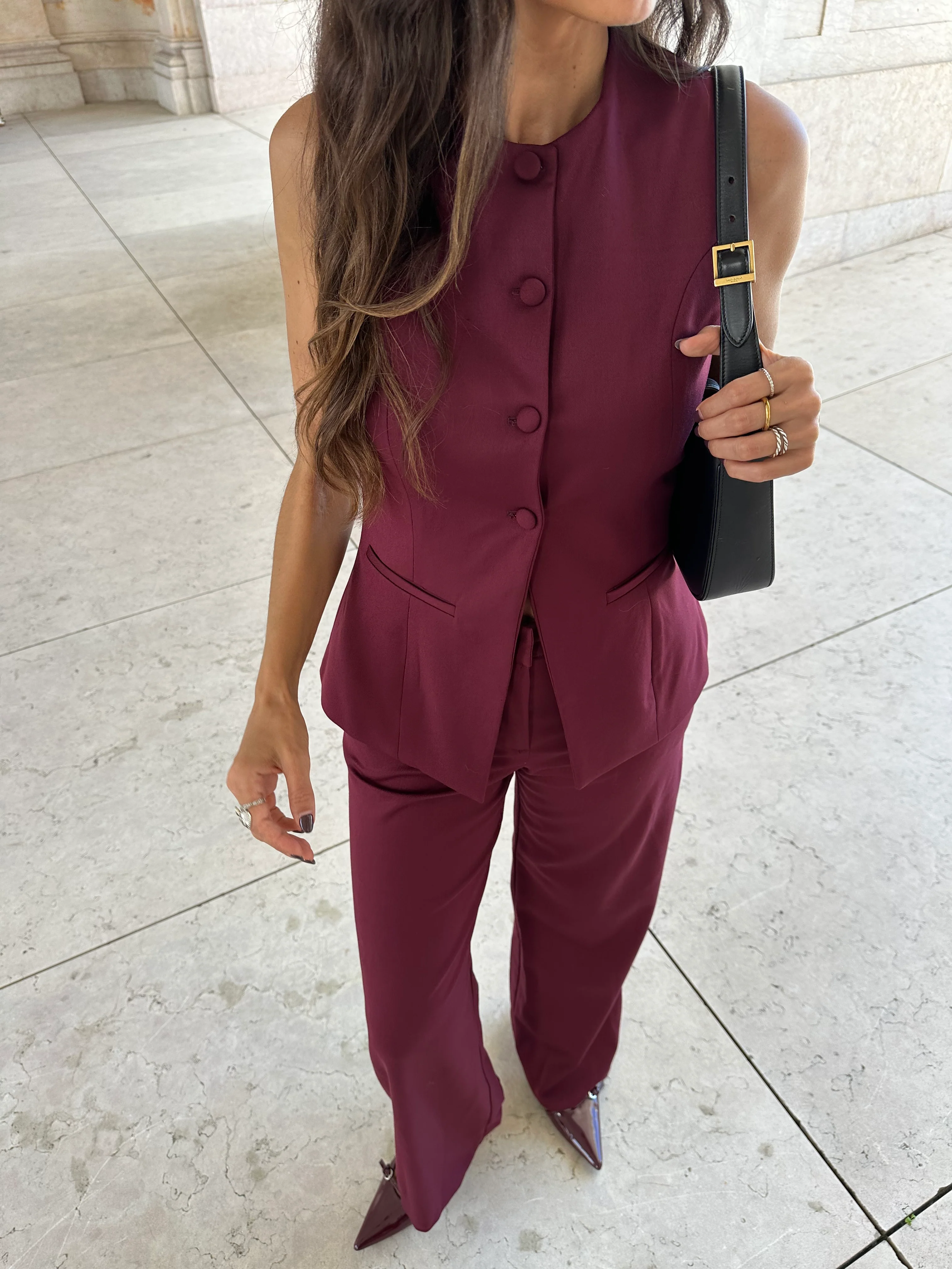 Eva Vest in Burgundy - Image 5