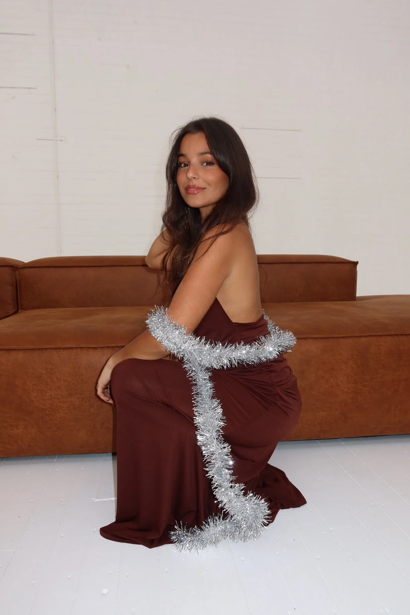 Hailey Dress in Brown - Image 3