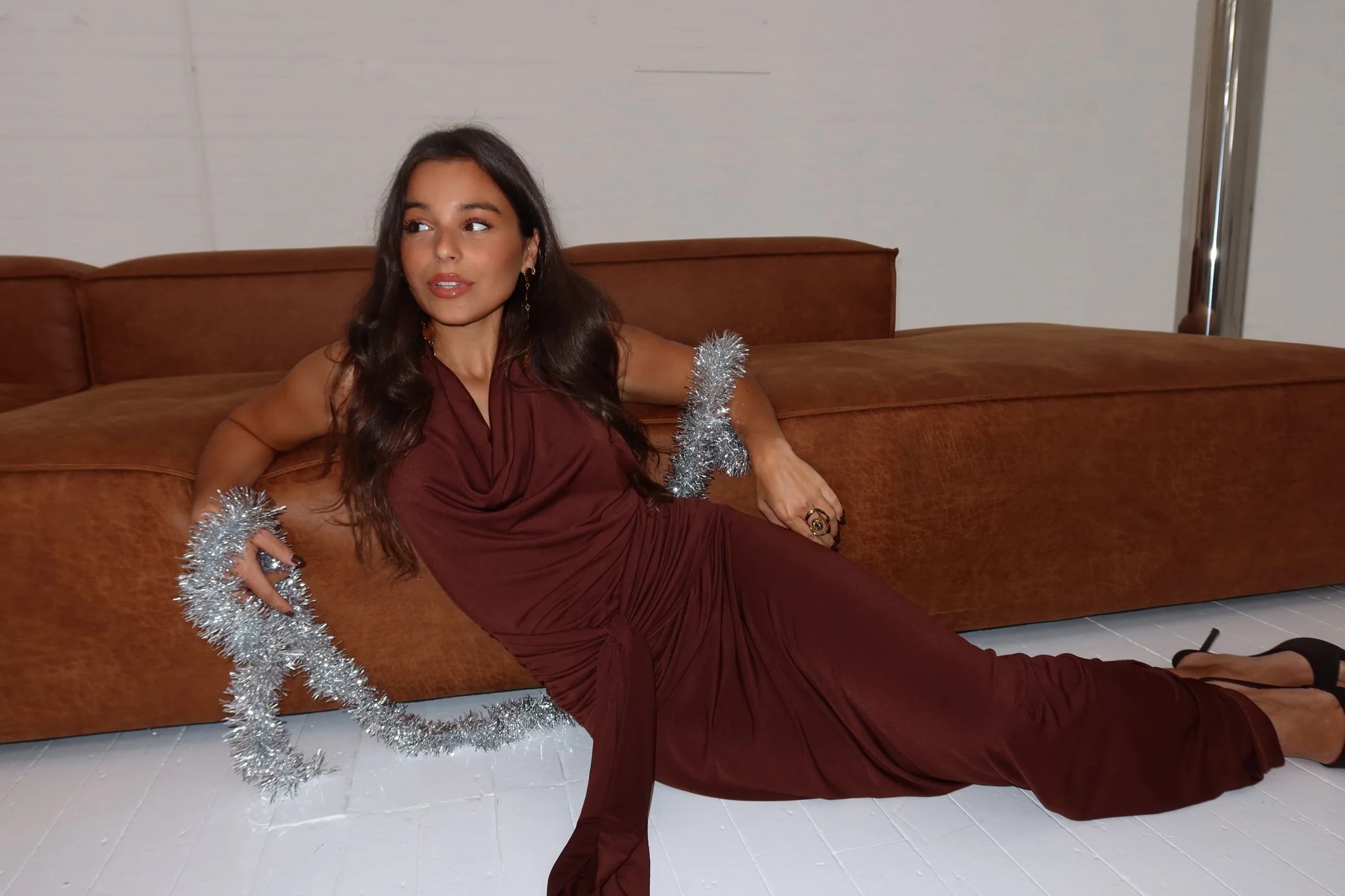 Hailey Dress in Brown - Image 4