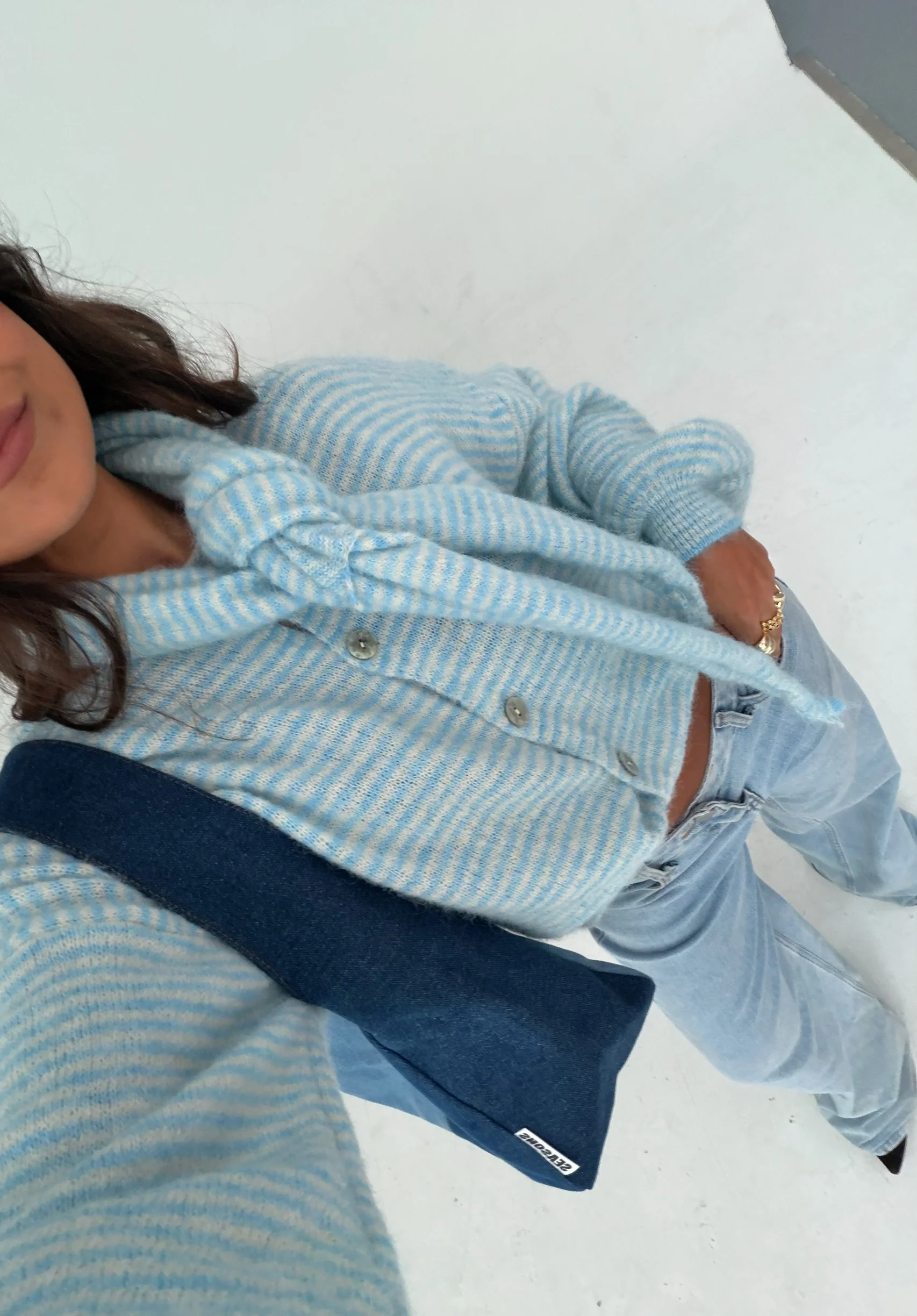Jennifer Light Blue Cardigan With Sacrf - Image 3