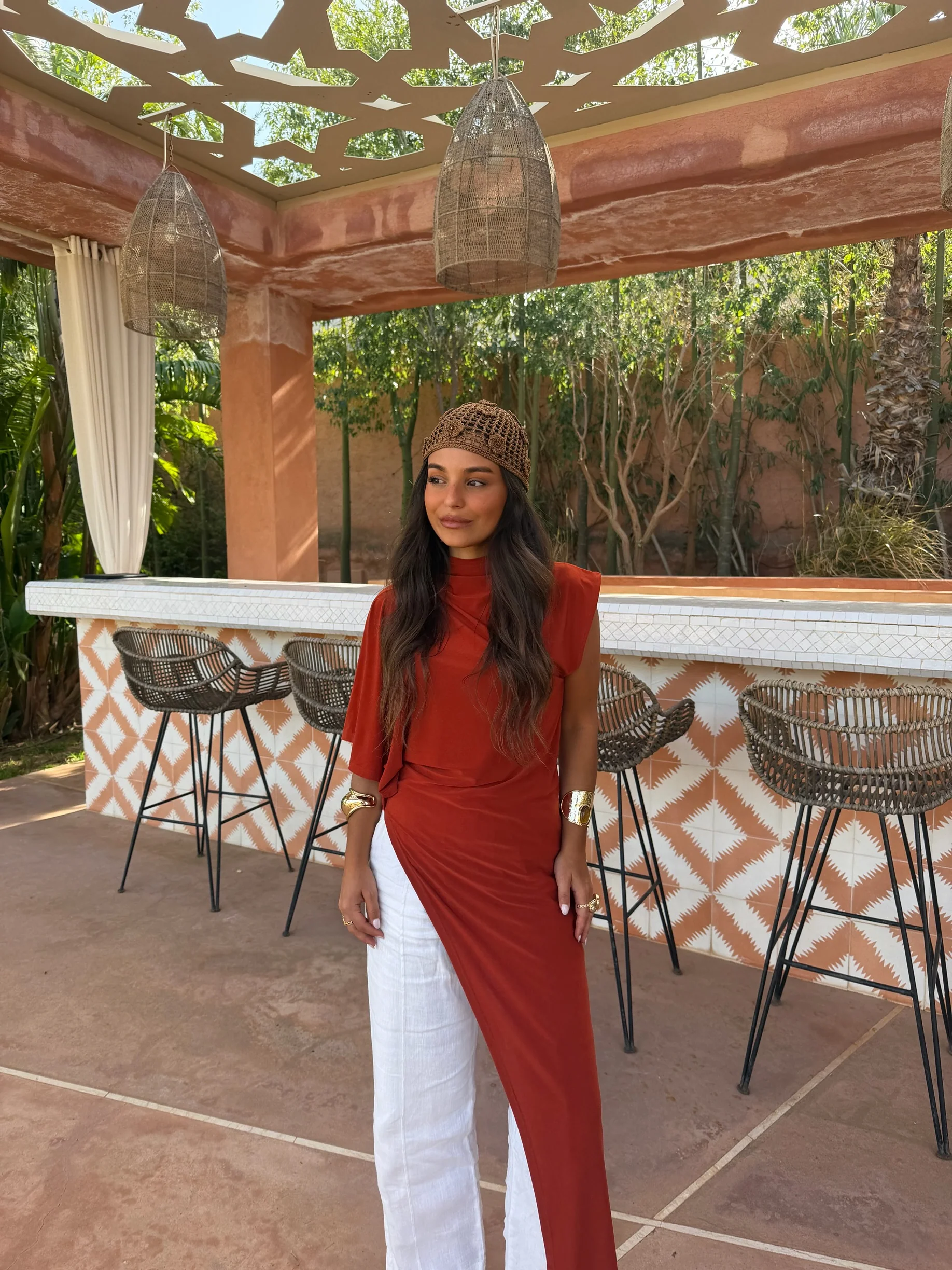 Leila Asymetrical Top in Terracotta - Image 4