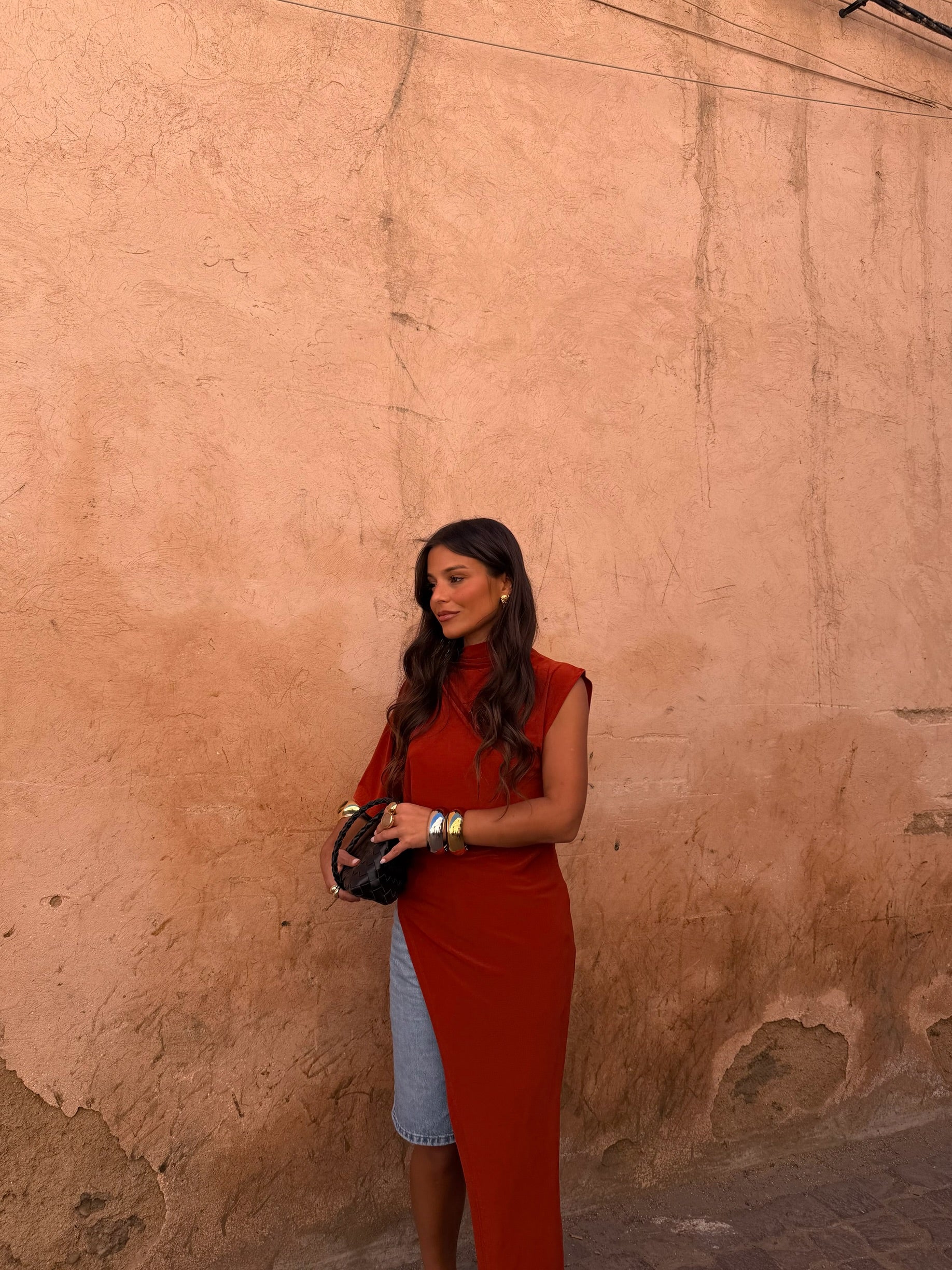 Leila Asymetrical Top in Terracotta - Image 6