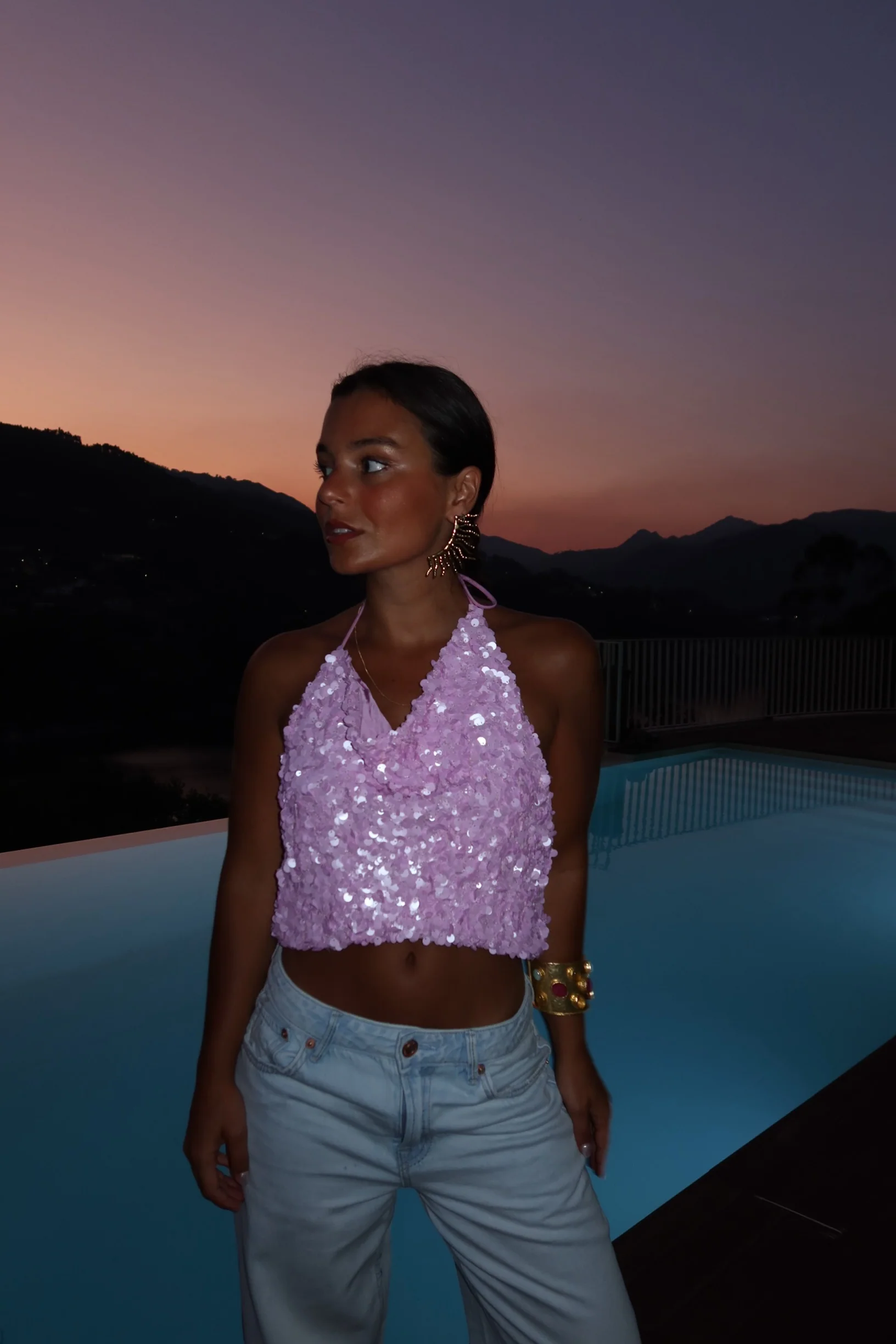 Nina Pink Sequin Top - Image 5