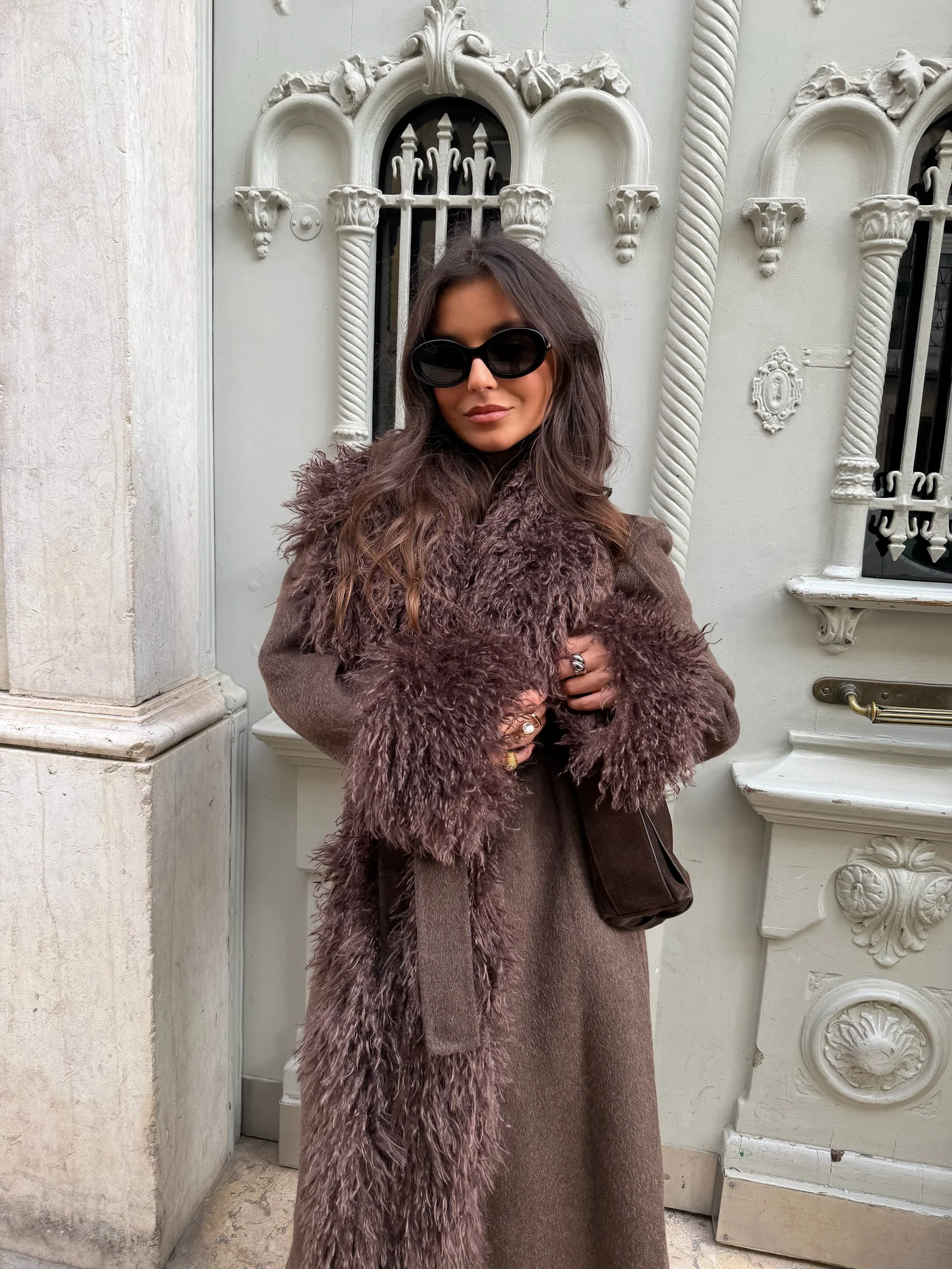 Ophelia Wool Coat in Brown - Image 3