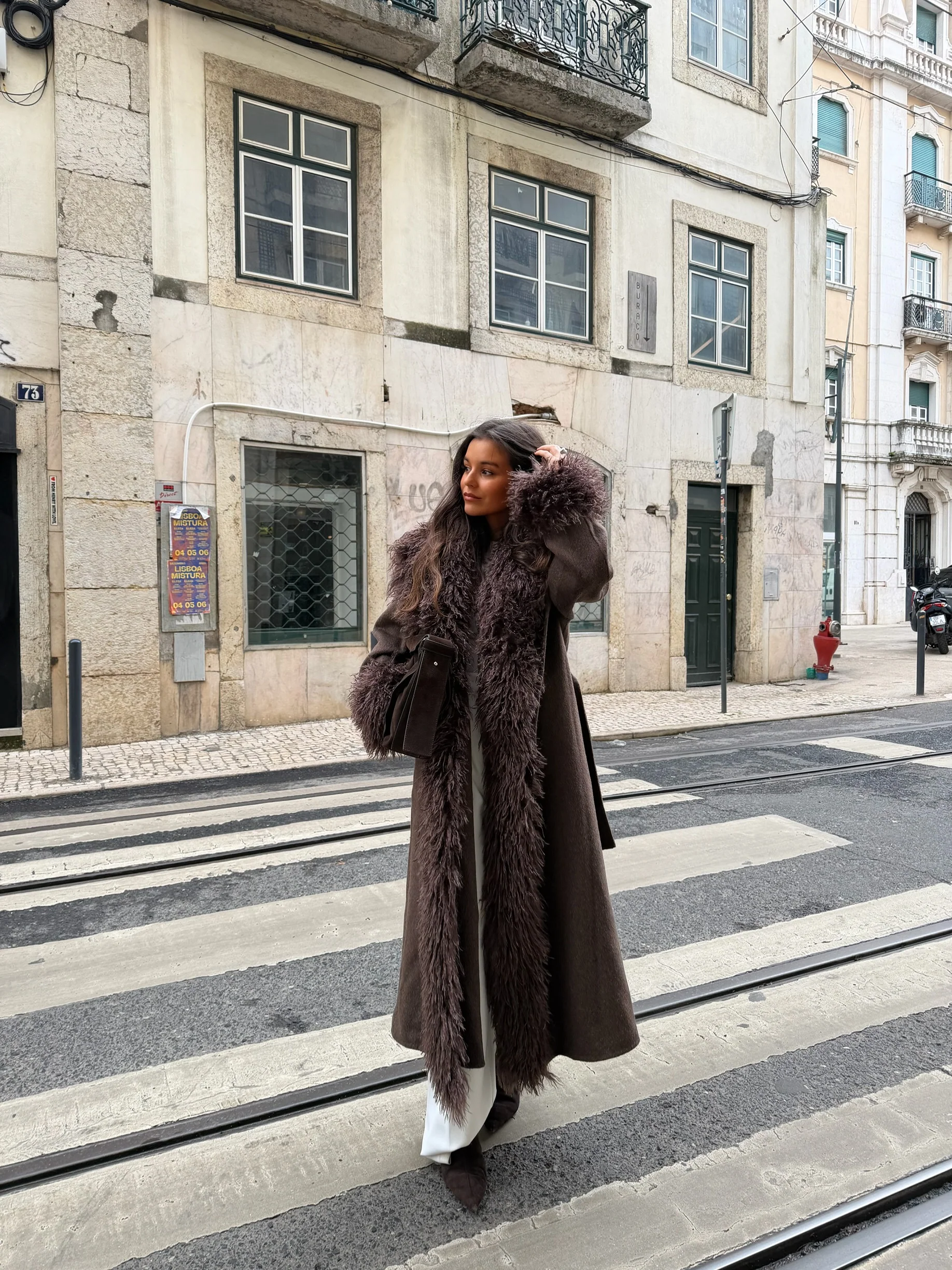 Ophelia Wool Coat in Brown - Image 5