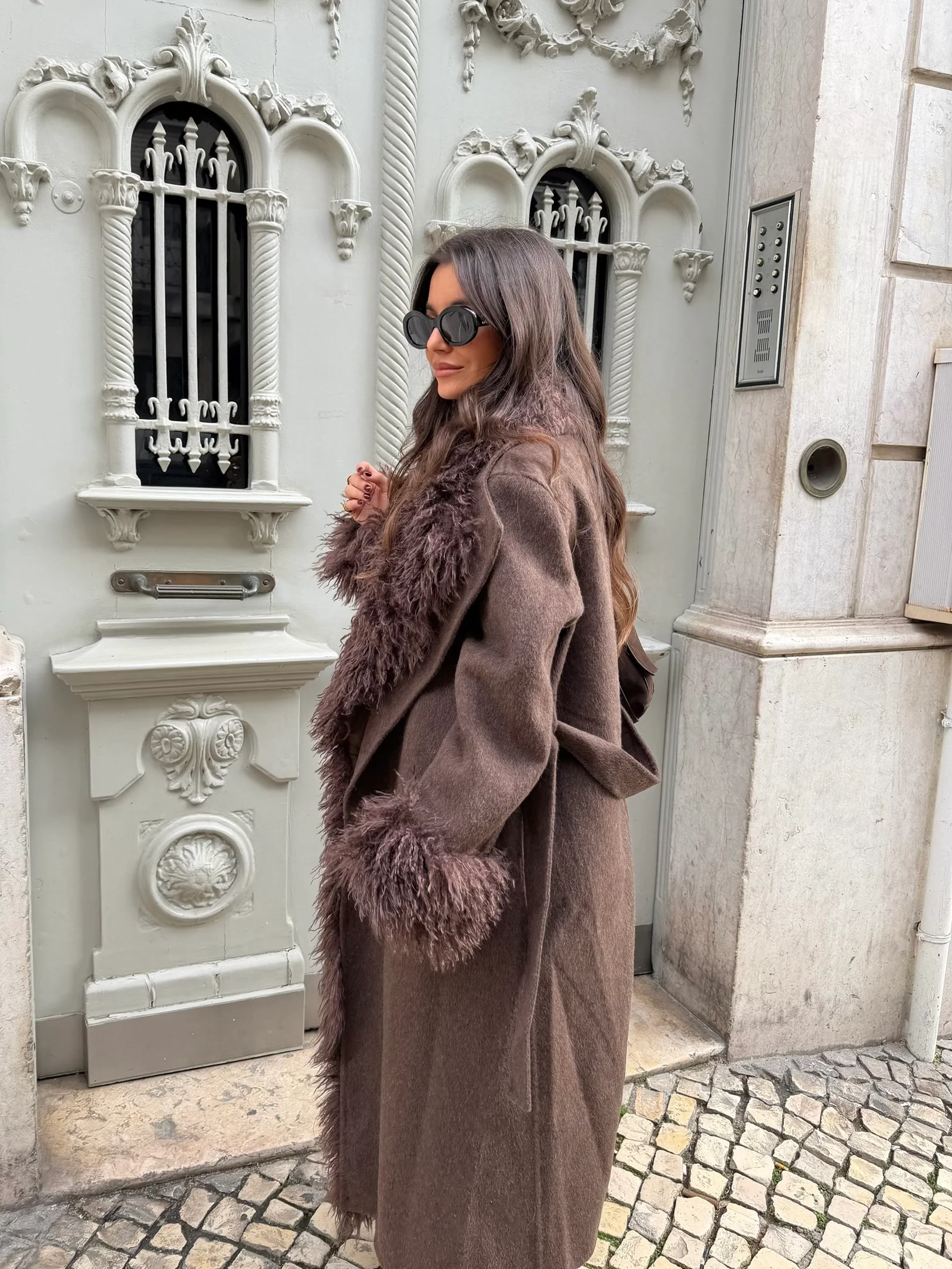 Ophelia Wool Coat in Brown - Image 6