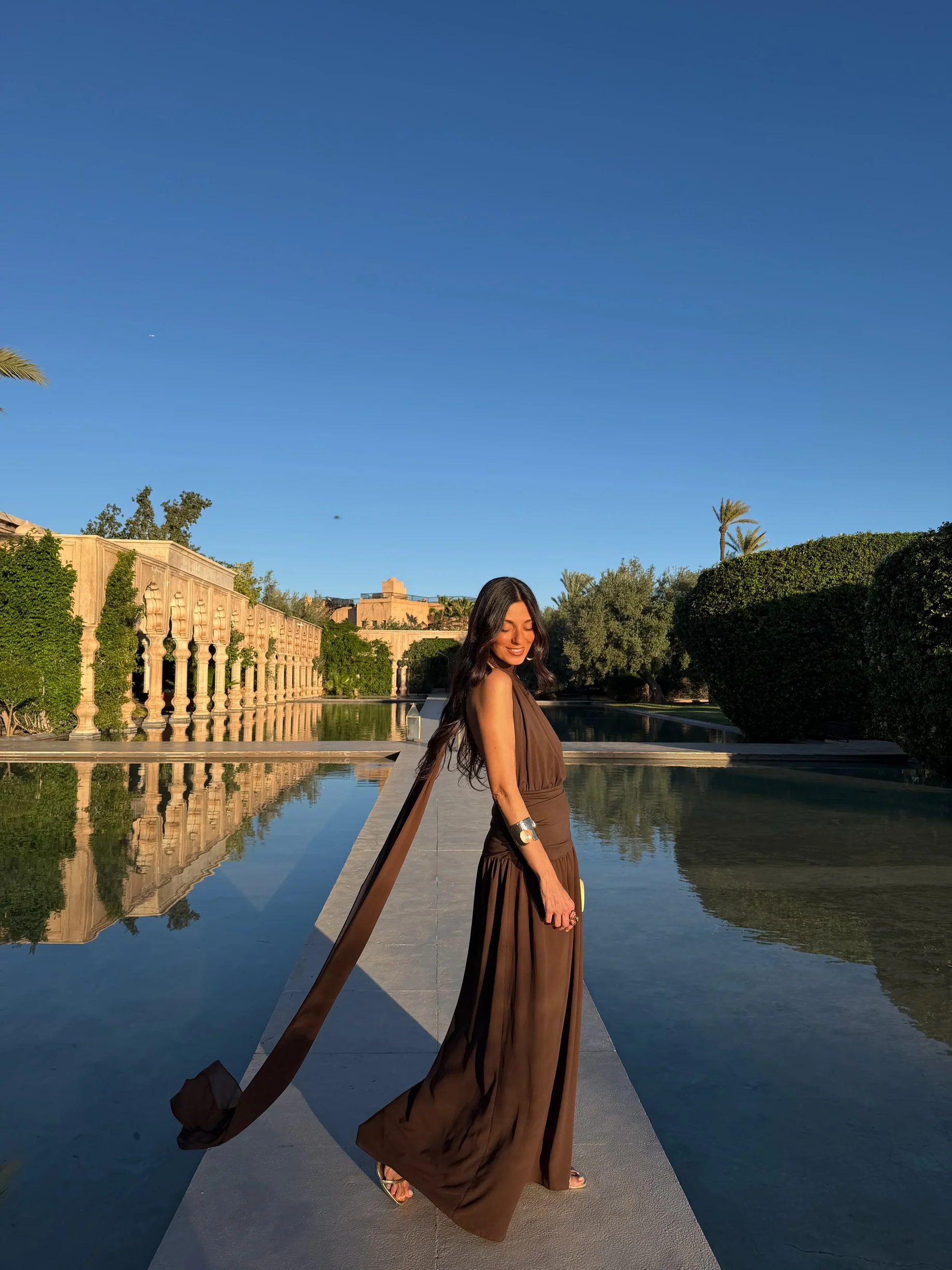 Paloma Dress in Brown - Image 4