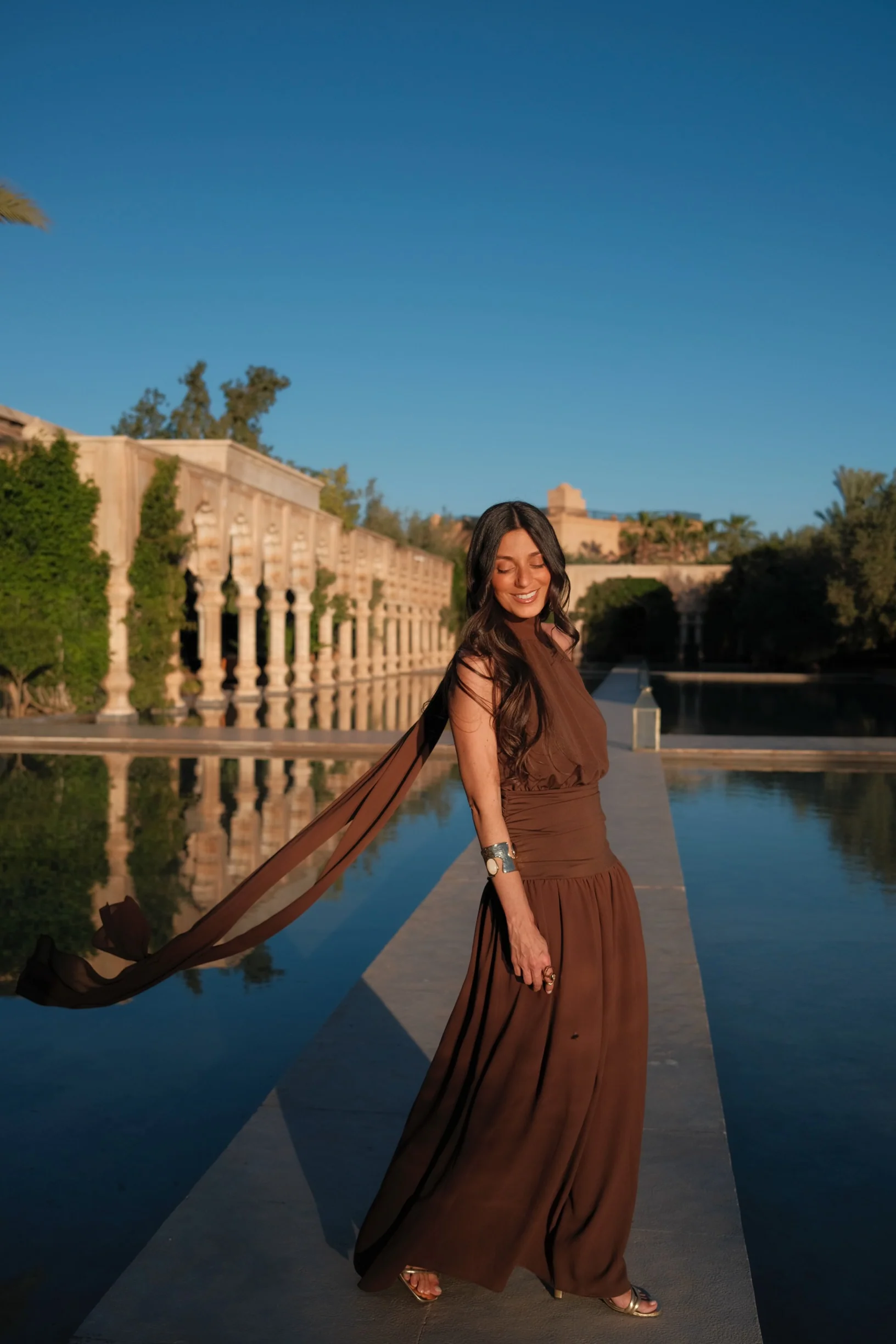 Paloma Dress in Brown - Image 7