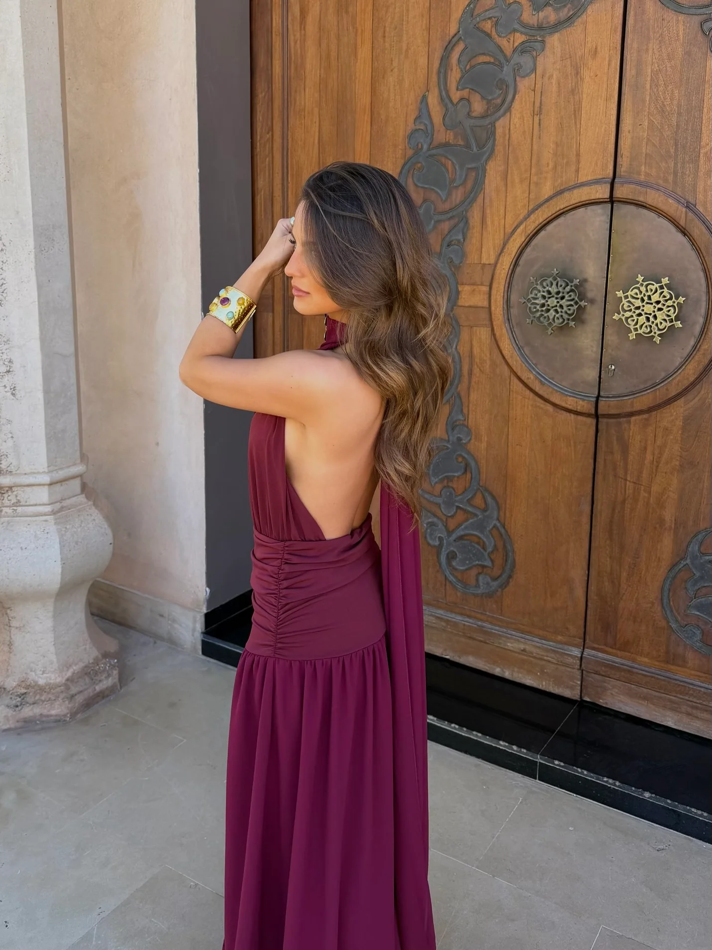 Paloma Dress in Burgundy - Shipping/Envio 05/06 to 12/06 - Image 4