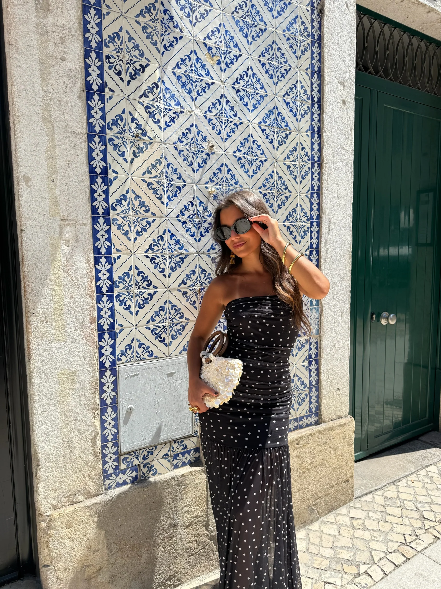 Polka Dot Dress in Black - Image 8