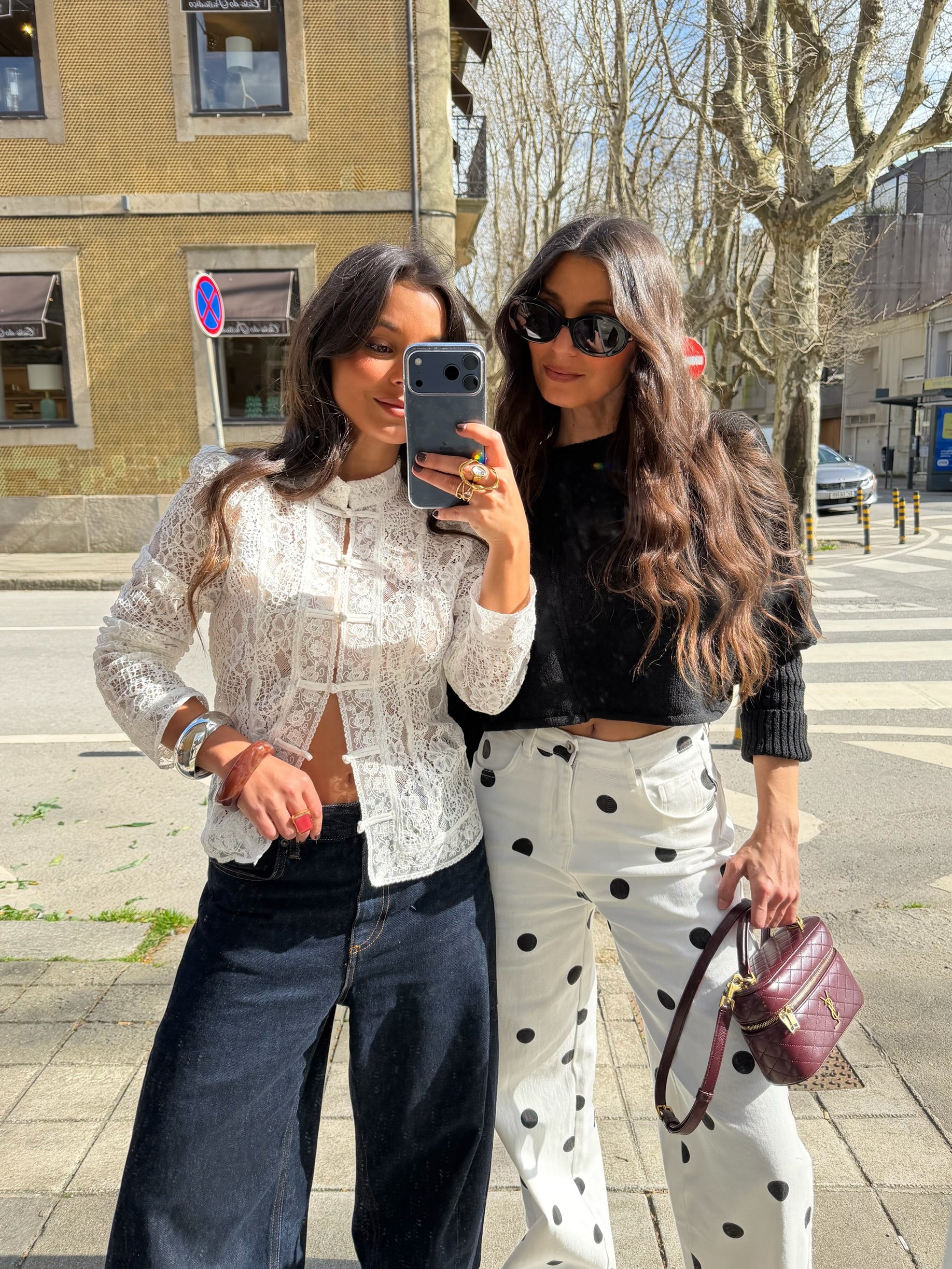 Polka Dot Wide Leg Trousers - Image 4