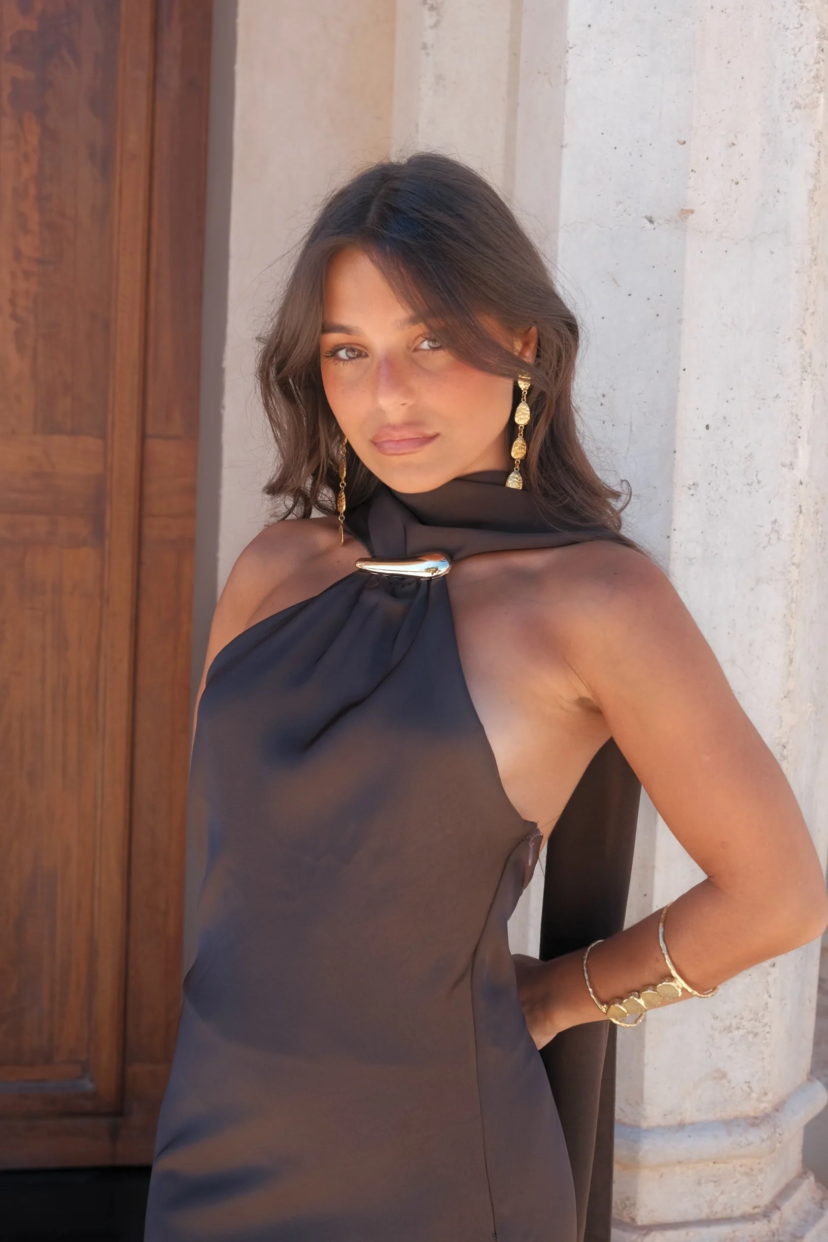 Safira Dress in Brown - Image 2