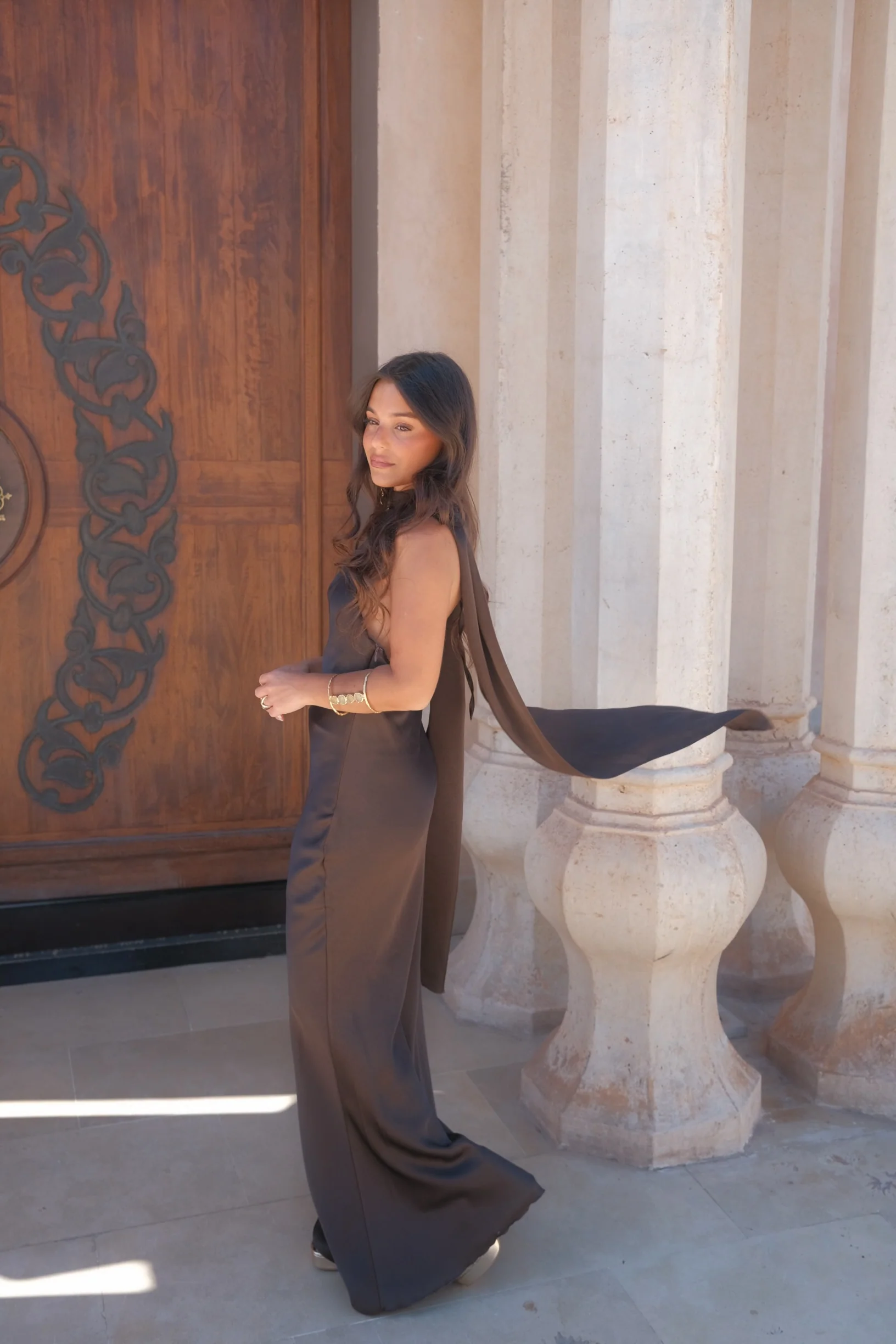 Safira Dress in Brown - Image 3