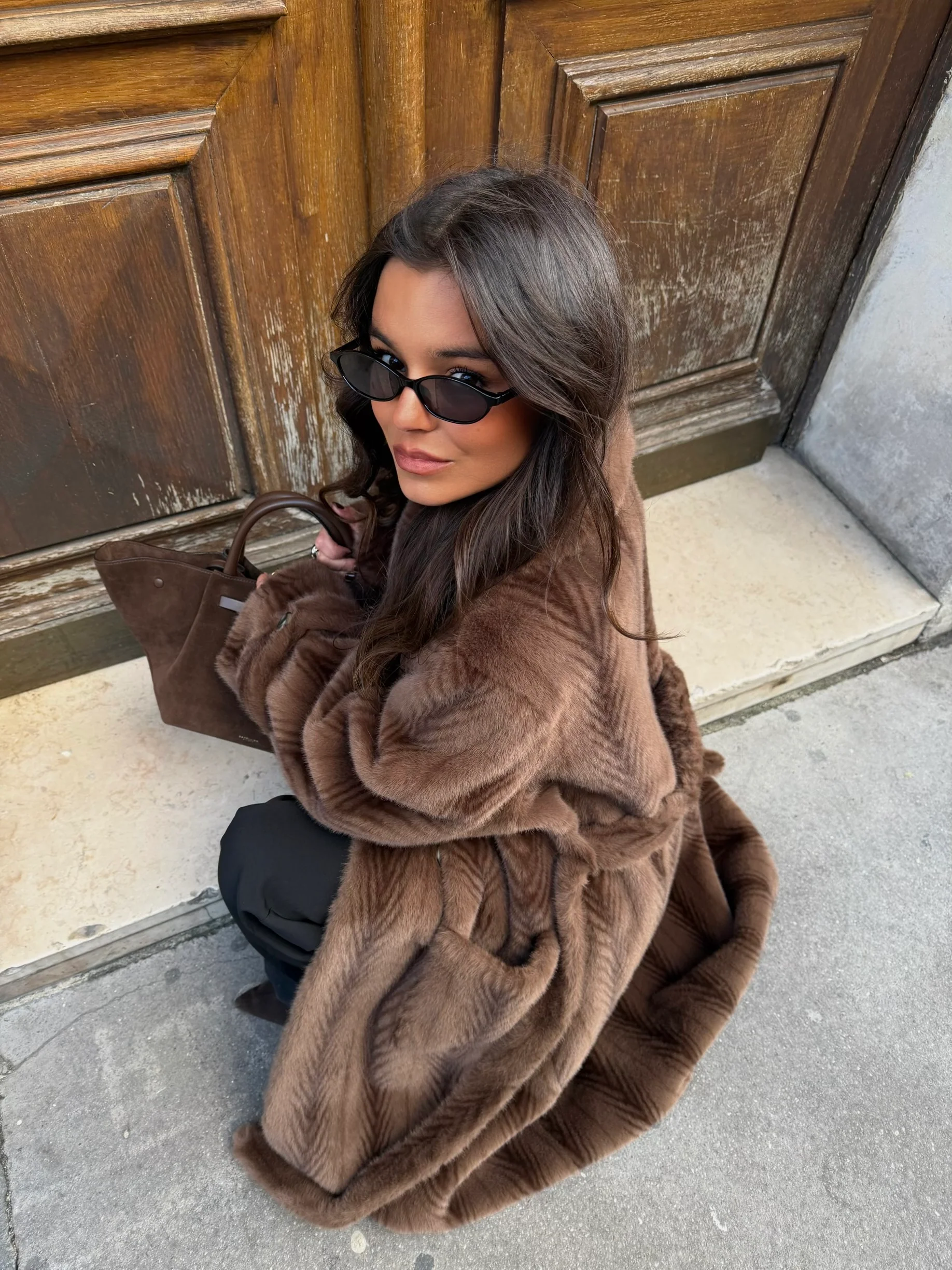 Sophie Long Fur With Belt - Image 3