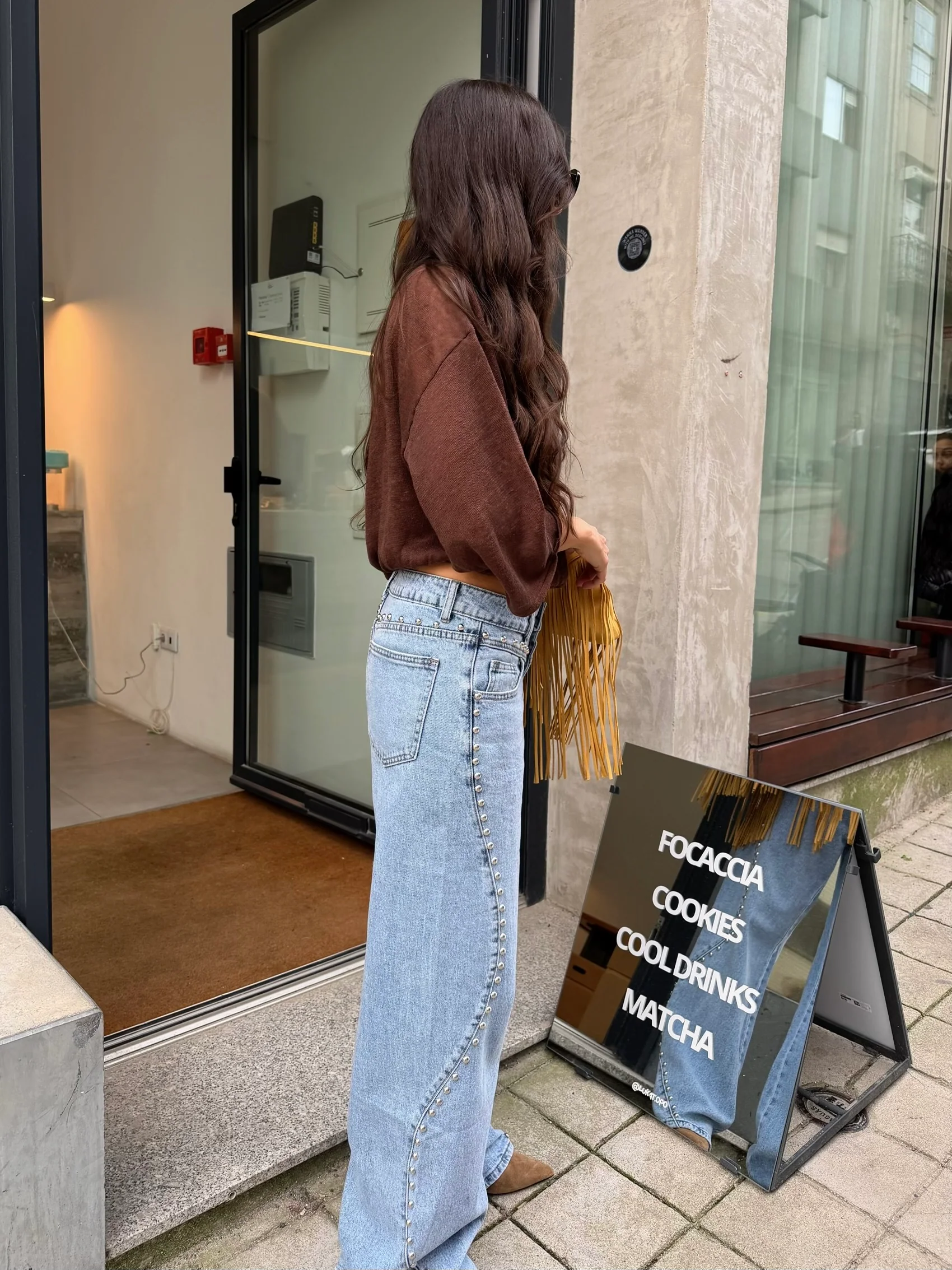Statement Studded Denim Jeans - Image 5