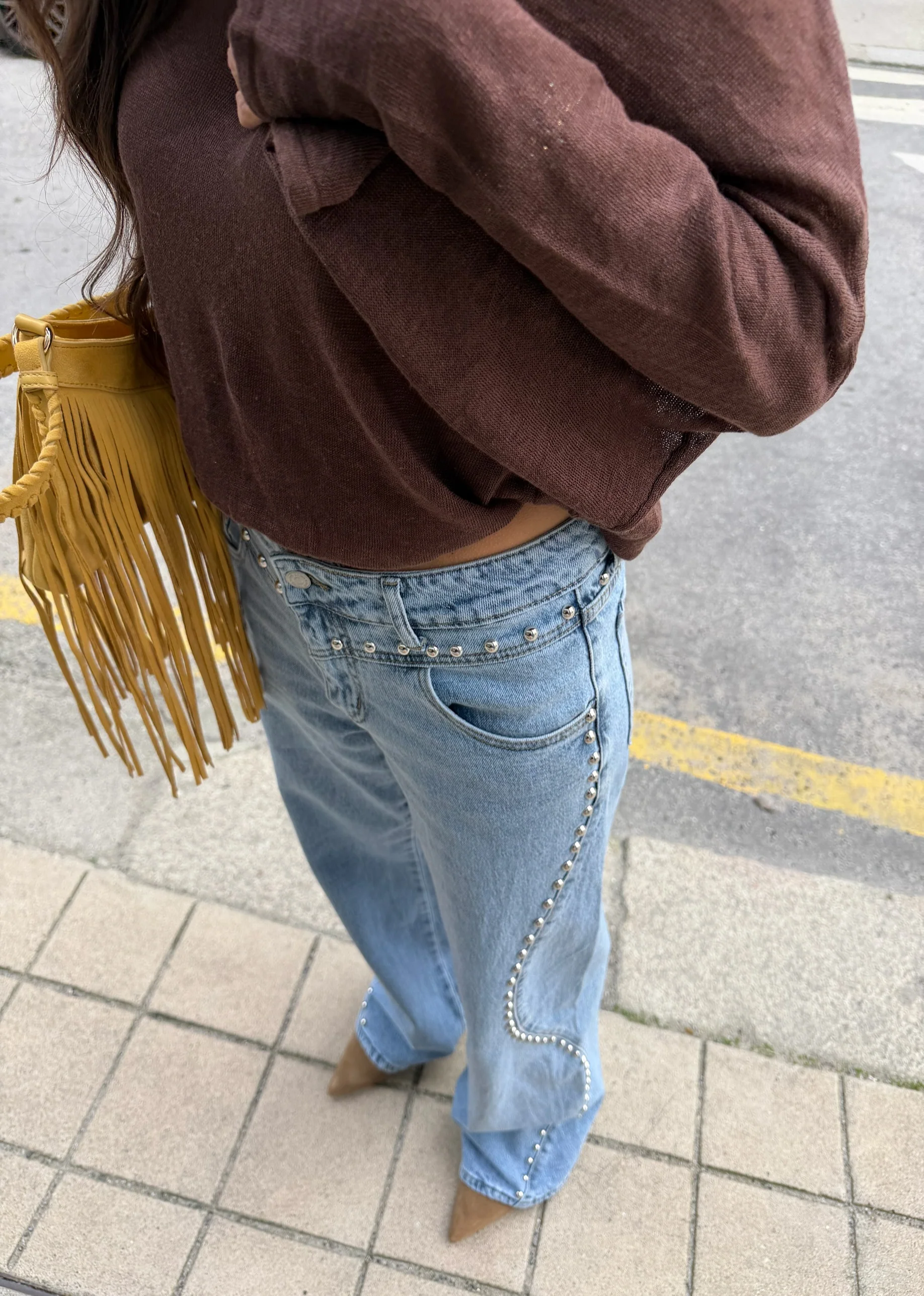 Statement Studded Denim Jeans - Image 6