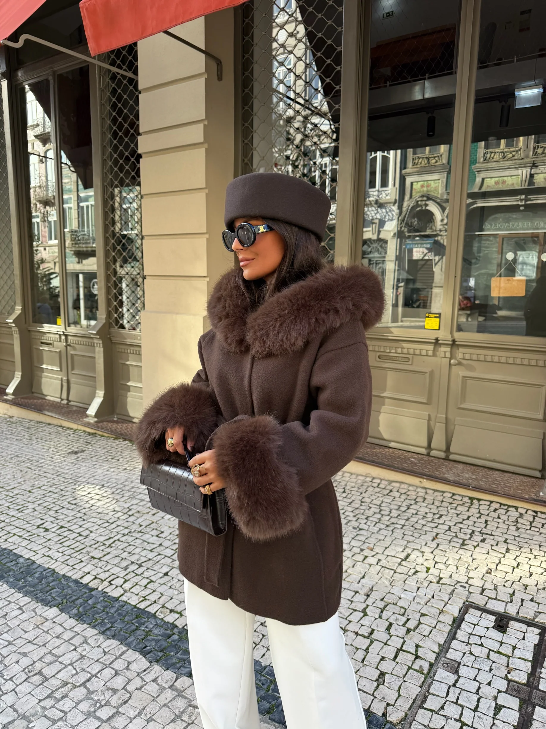 Turim Fur Coat in Brown - Image 3