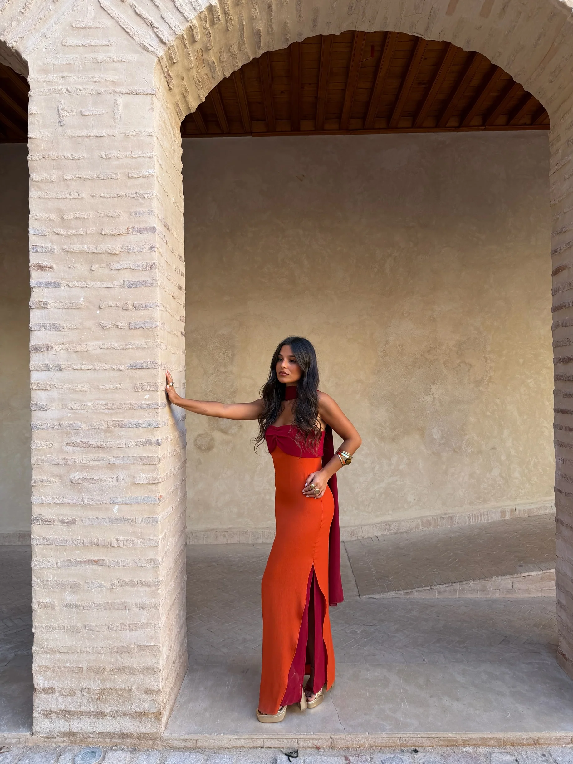 Zahara Dress in Orange and Red - Shipping/Envio 19/06 to 26/06 - Image 12