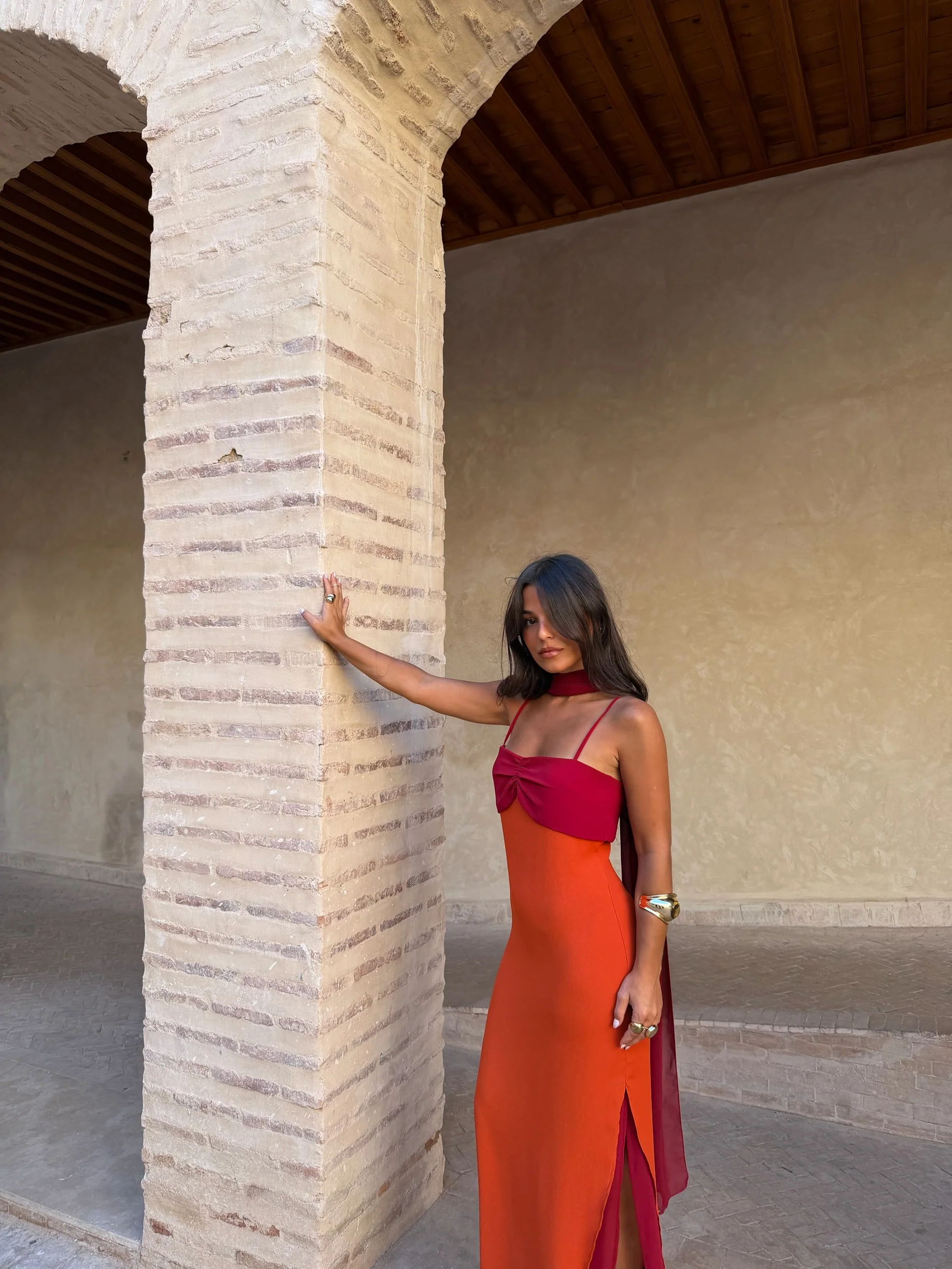 Zahara Dress in Orange and Red - Shipping/Envio 19/06 to 26/06 - Image 14