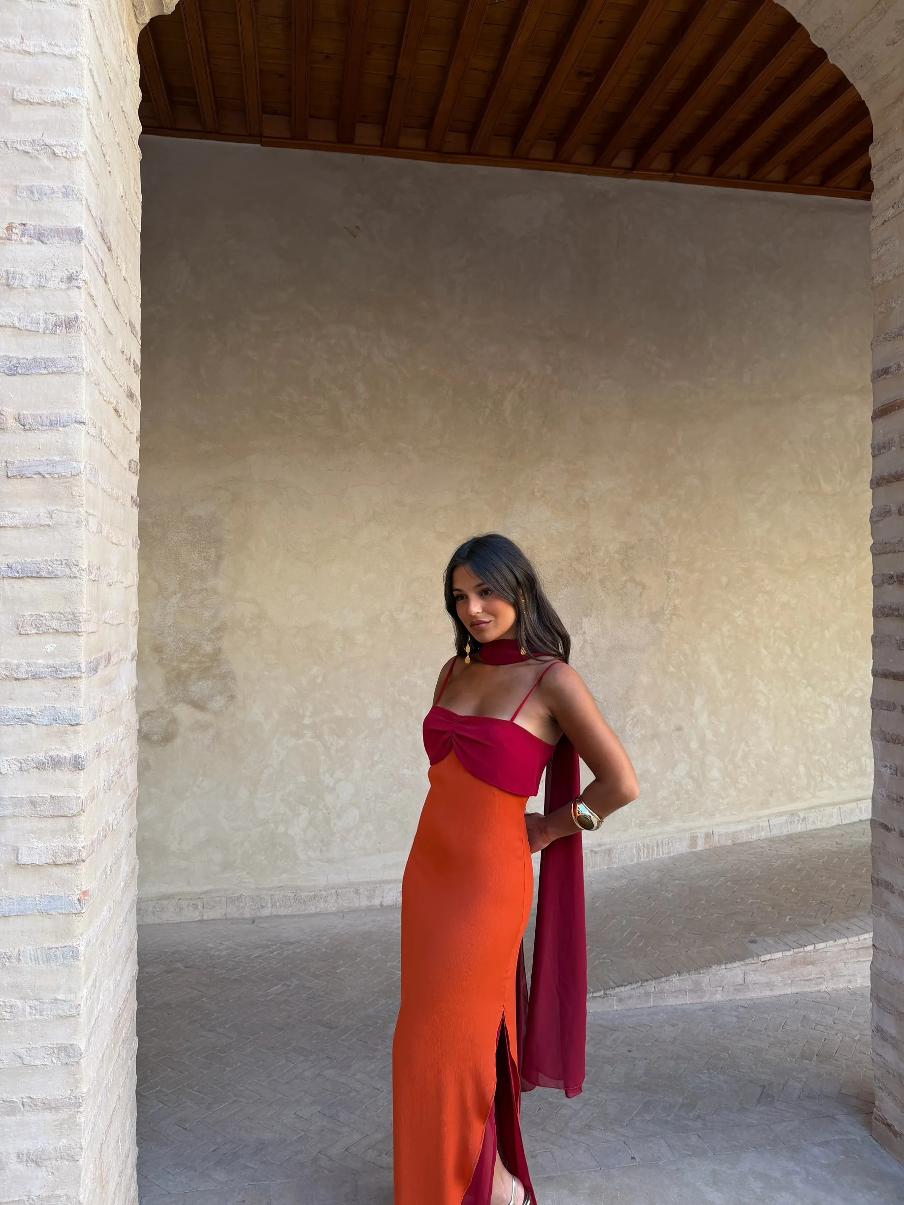 Zahara Dress in Orange and Red - Shipping/Envio 19/06 to 26/06 - Image 5