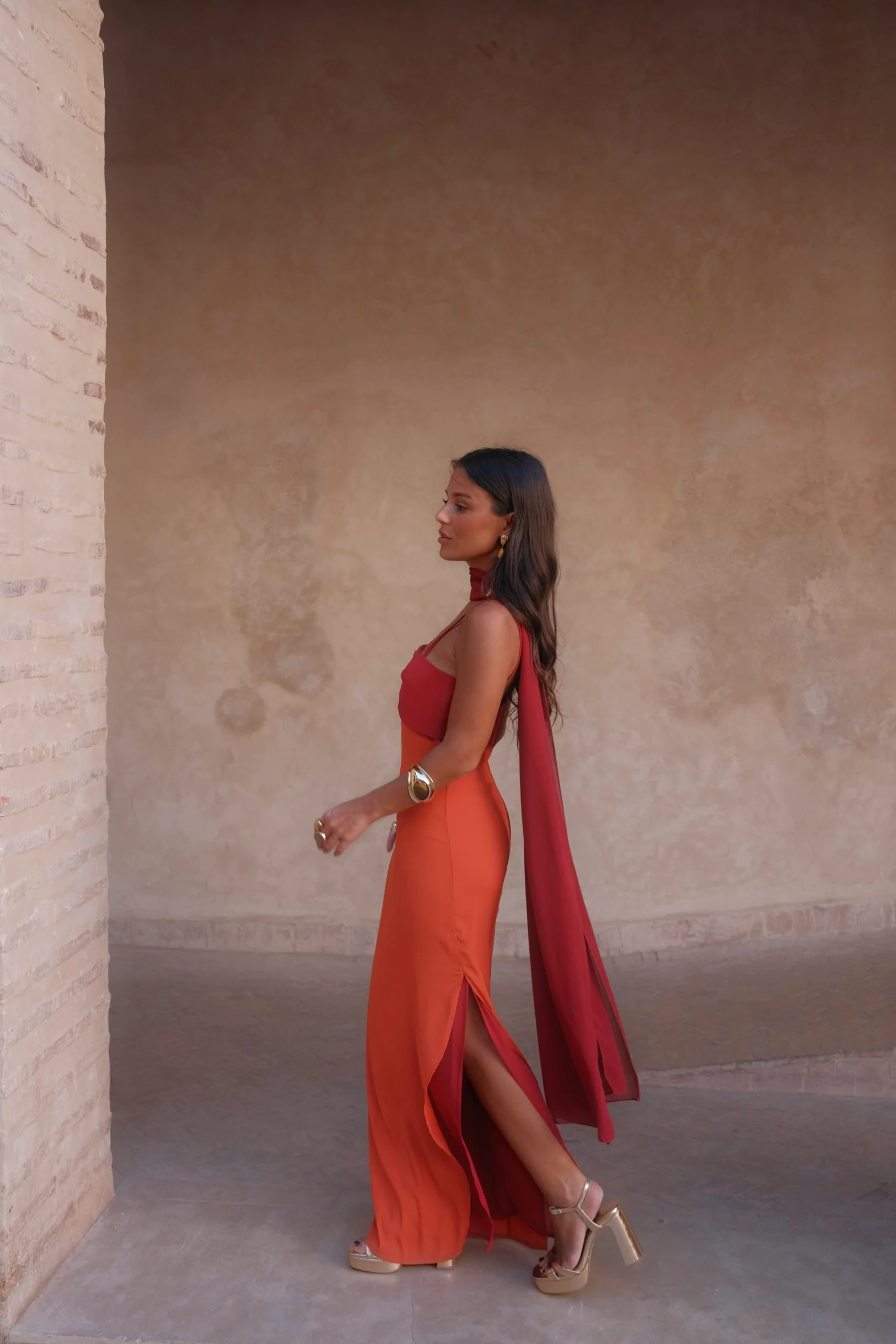 Zahara Dress in Orange and Red - Shipping/Envio 19/06 to 26/06 - Image 8