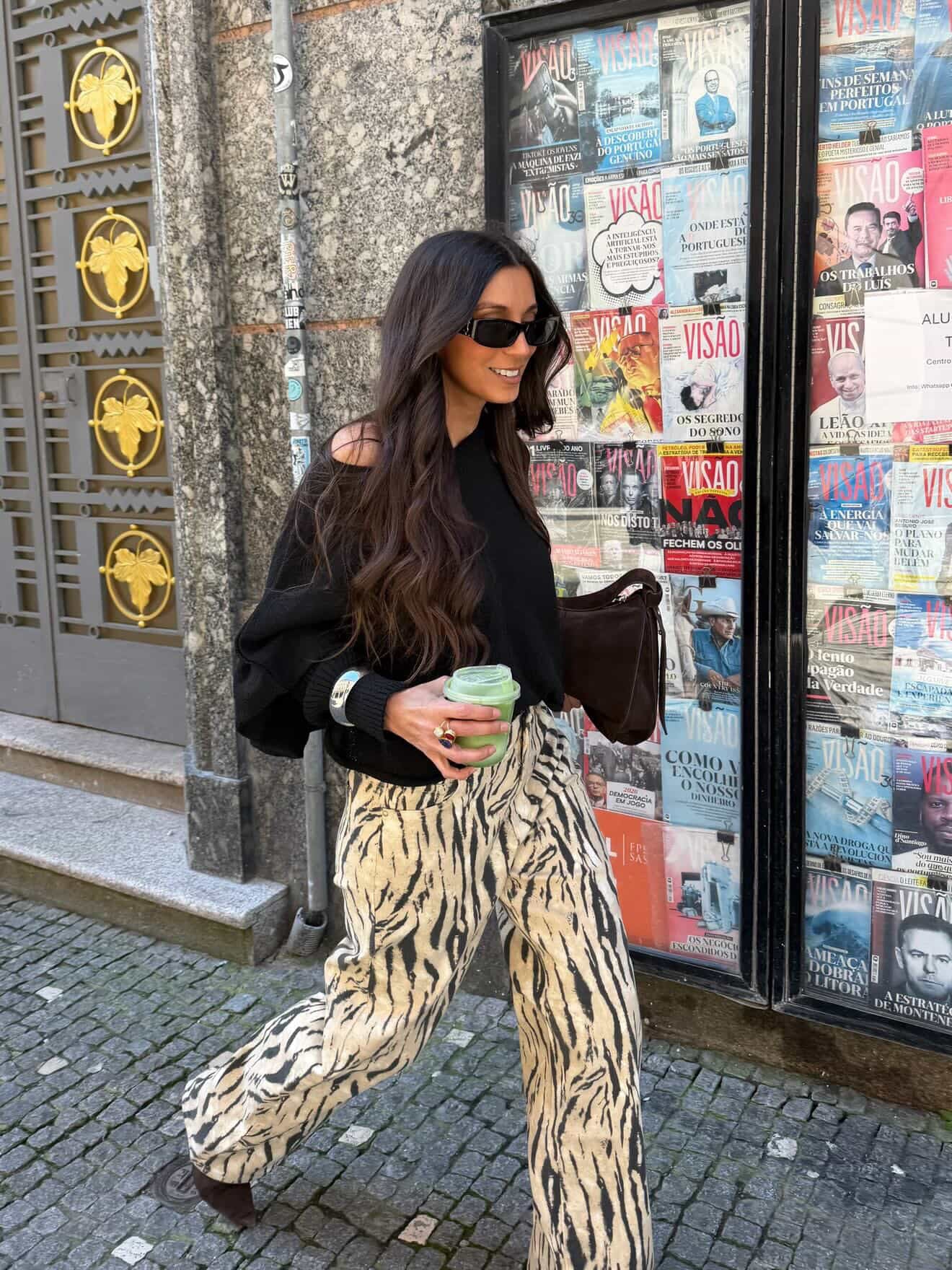 Zebra Print Wide Leg Pants - Image 6